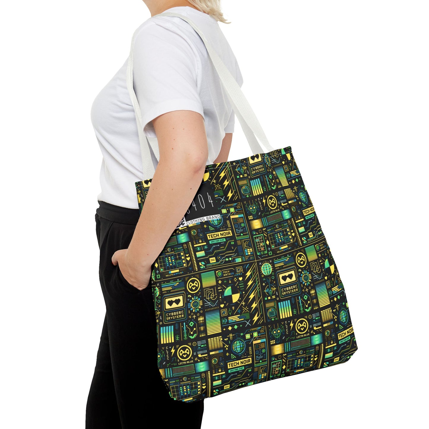Digital Dystopia Tech Noir Tote Bag - 8404 Design-57