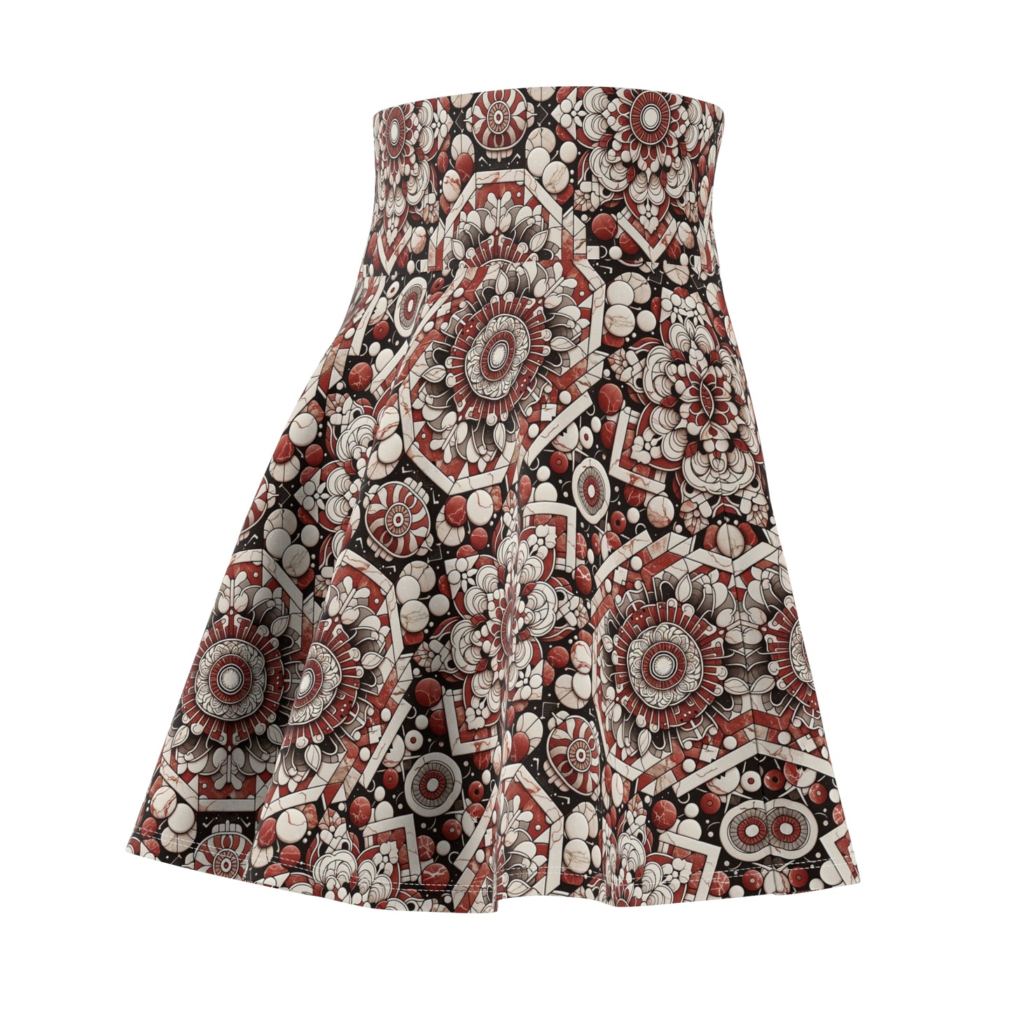 Neo Jomon Sculptural Aesthetics Artisanal Streetwear Women's Skater Skirt - 8404 Design-55