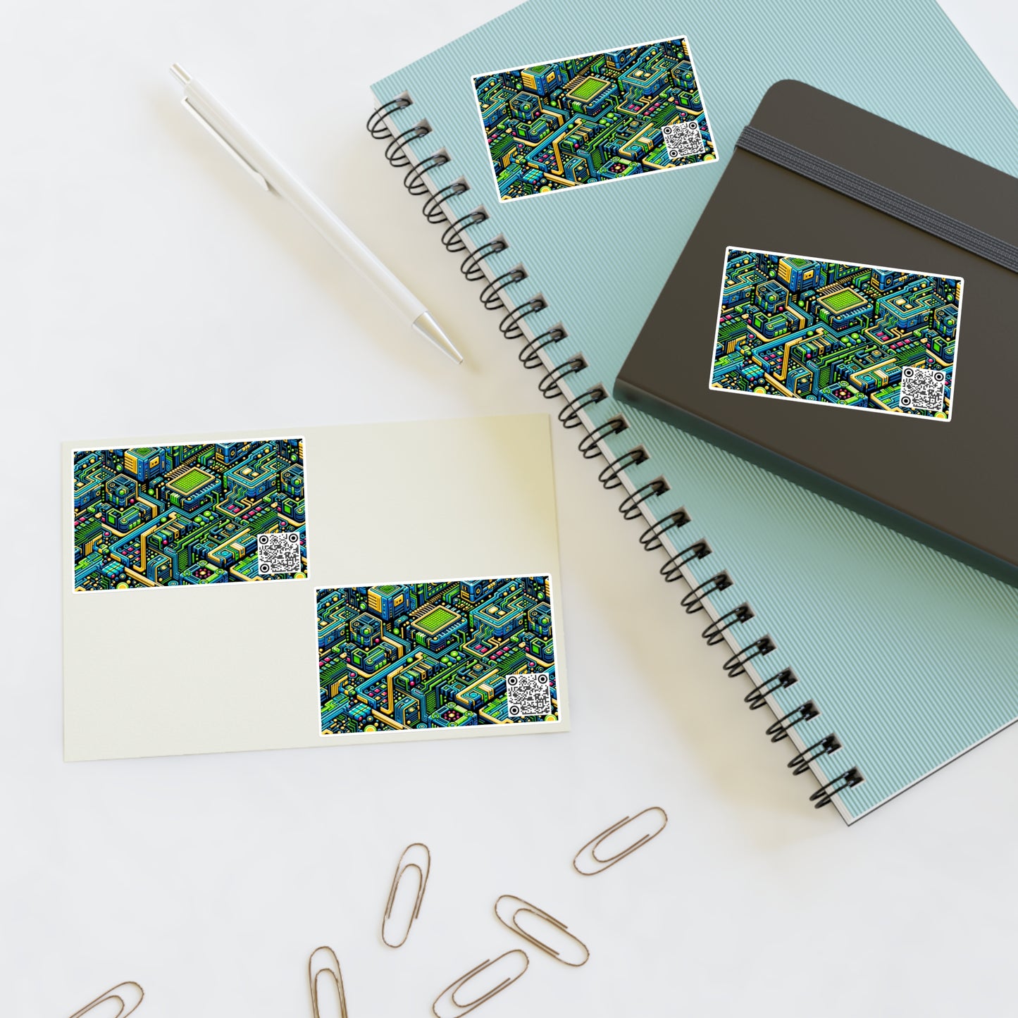 Digital Nomad Chic Cyberpunk Tech Sticker Sheets - 8404 Design-47