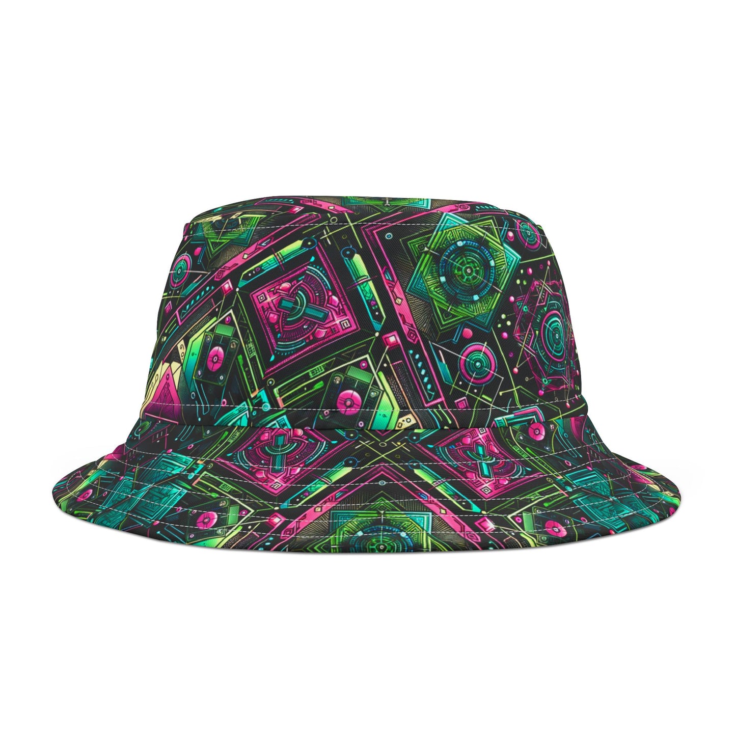 Tech-Infused Graphics Tech-Forward Streetwear Bucket Hat - 8404 Design-45
