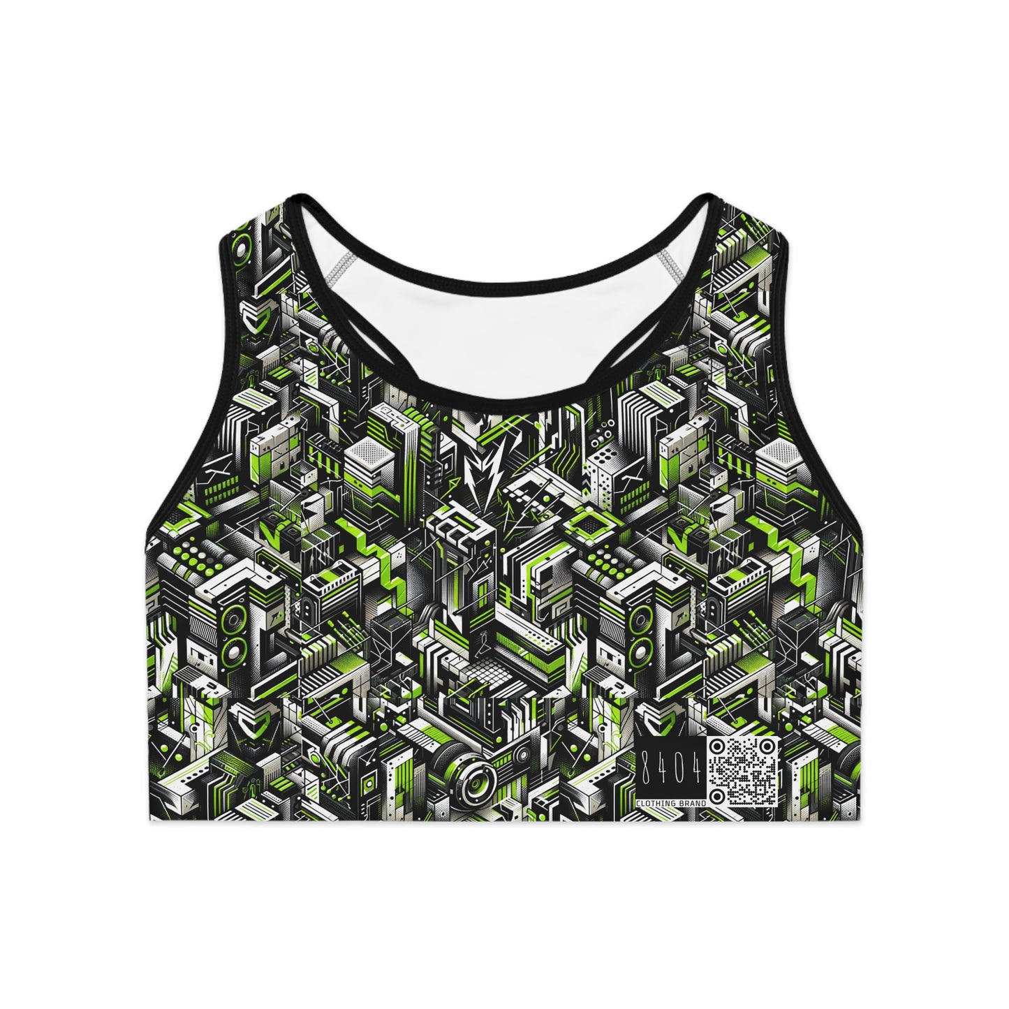 Graffiti Tech Fusion Bold Streetwear Fusion Sports Bra - 8404 Design-53
