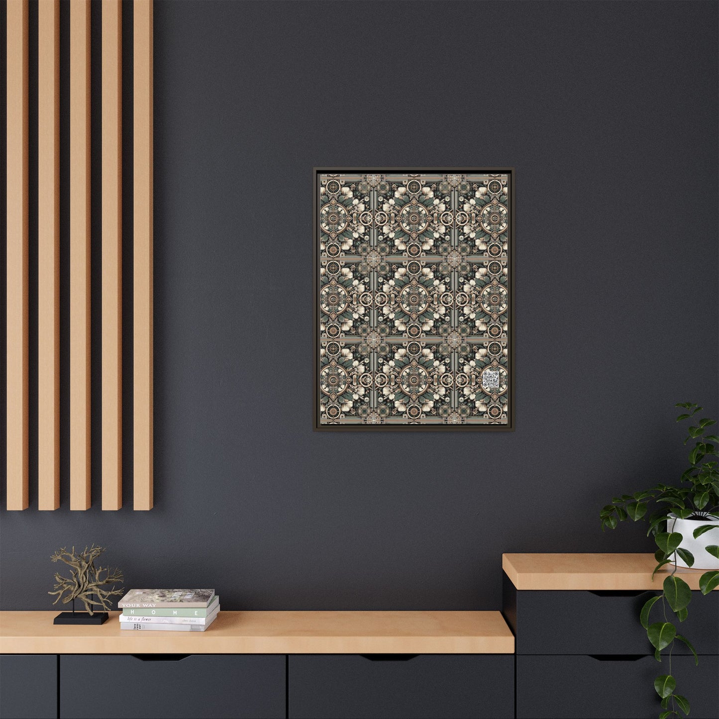 Cyber Garden Party Tech Garden Extravaganza Matte Canvas, Framed (multi-Color) - 8404 Design-66 A