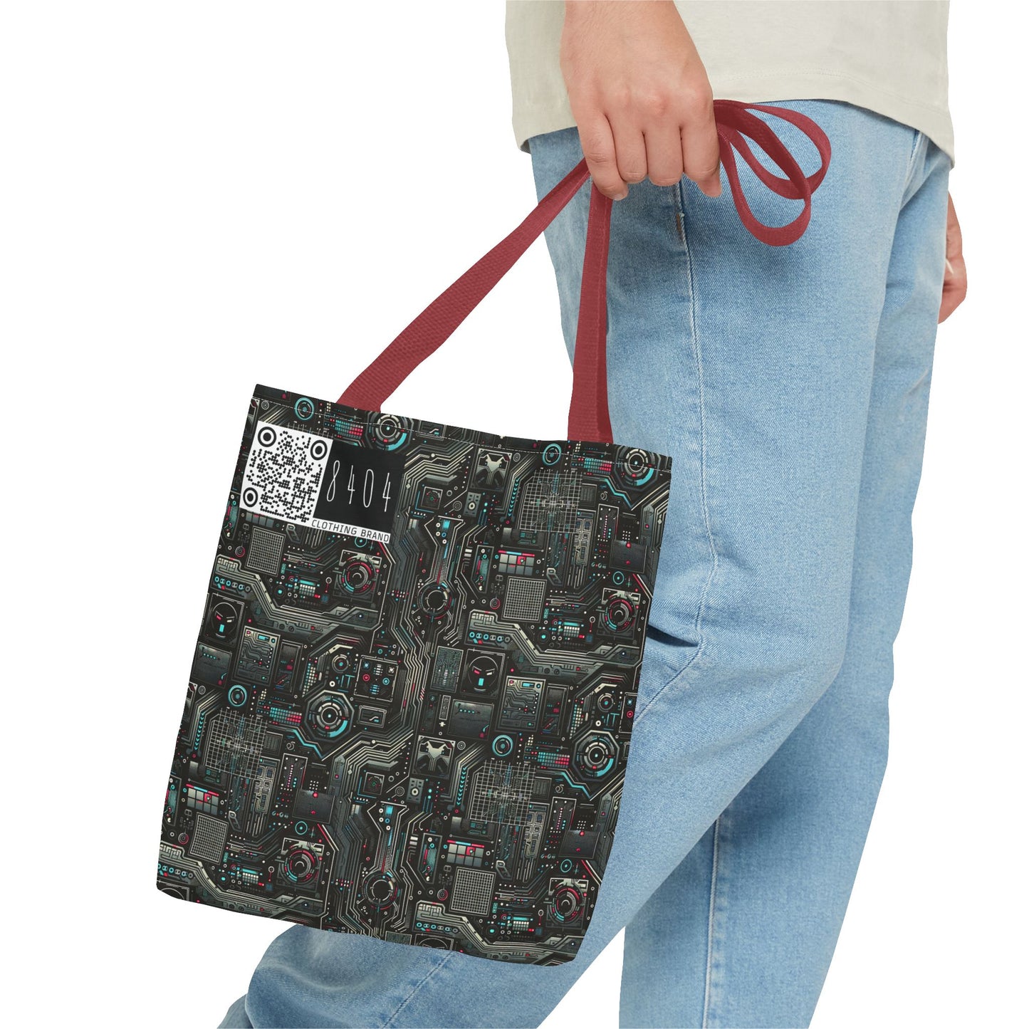 Tech Noir Aesthetics Sleek Tech Streetwear Tote Bag - 8404 Design-52
