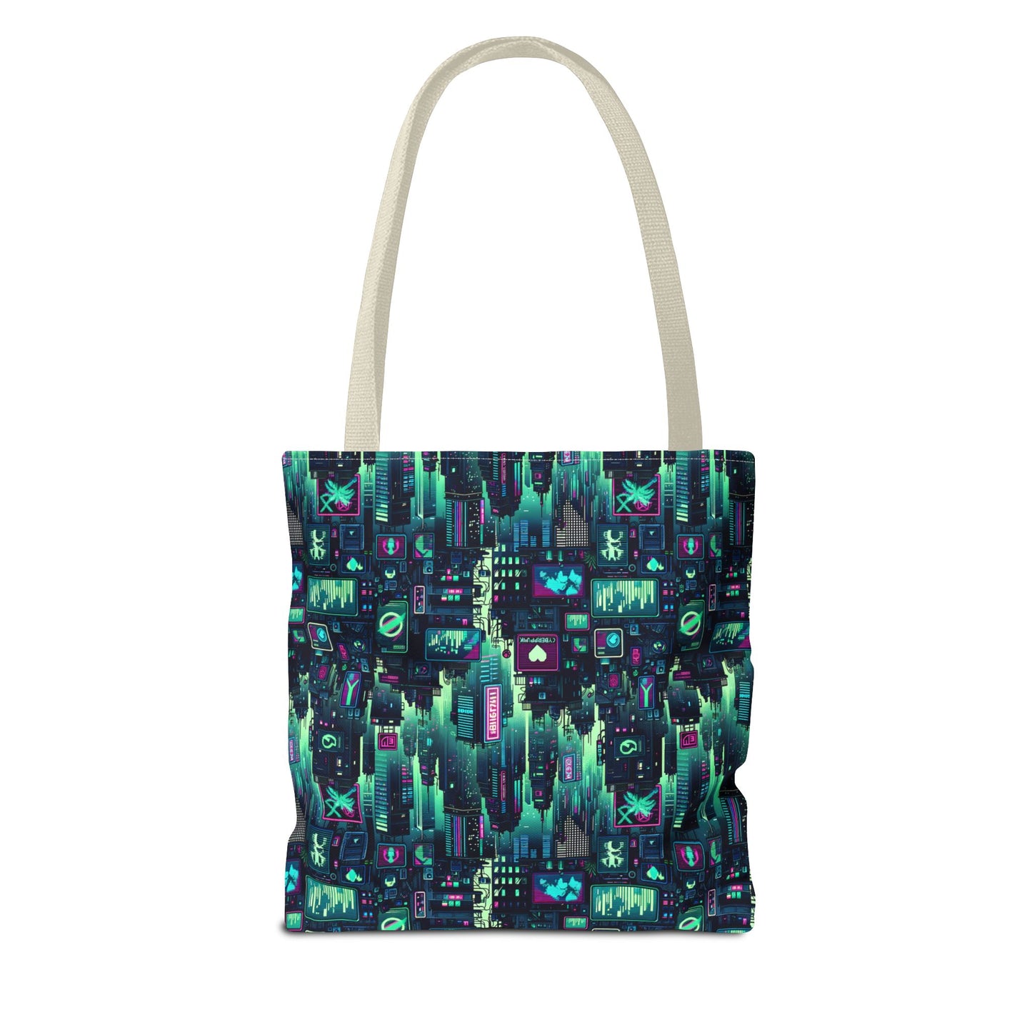 Tech Noir Graphics Futuristic Cyberpunk Tote Bag - 8404 Design-52