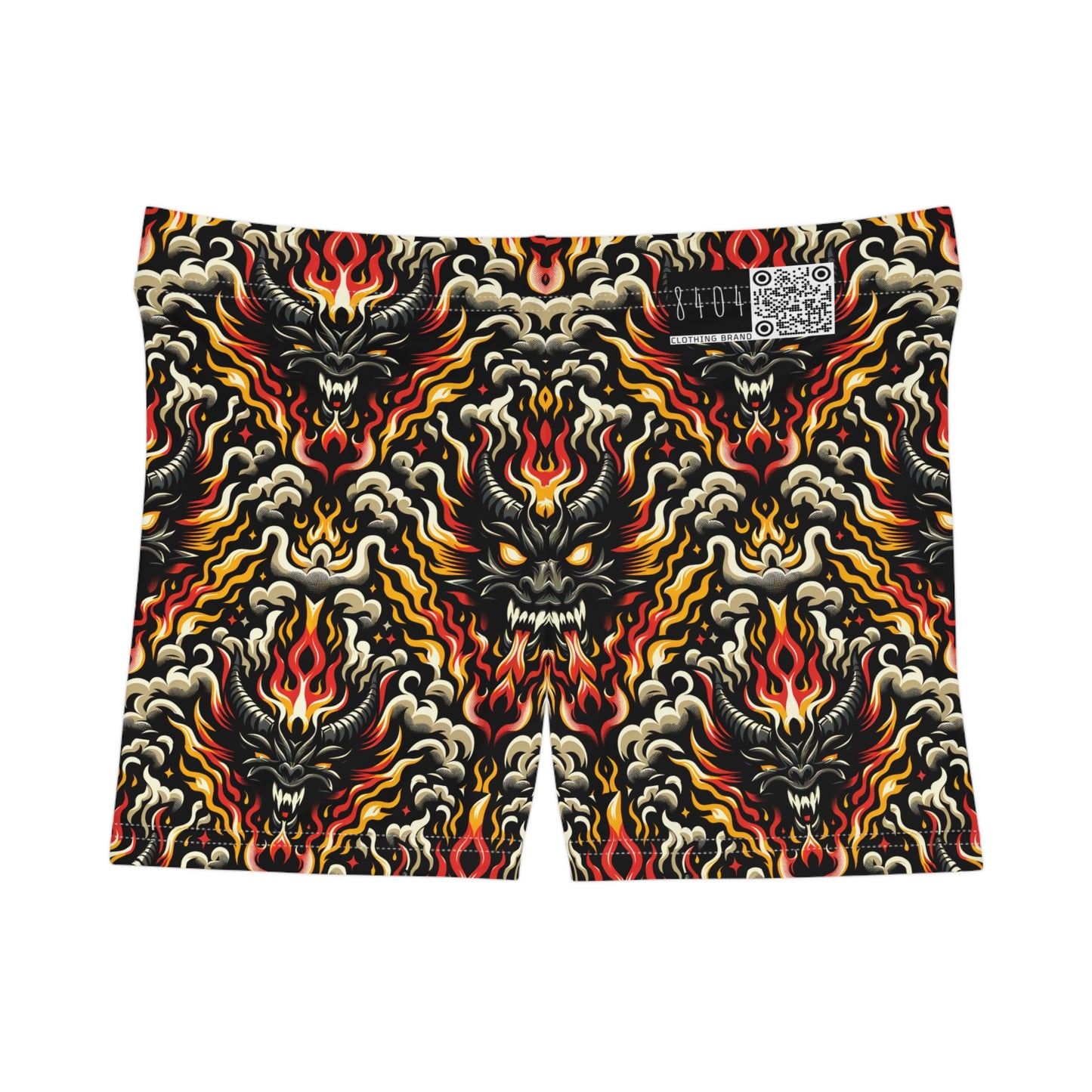 Flame Graphics Maximalist Streetwear Women's Shorts - 8404 Design-59