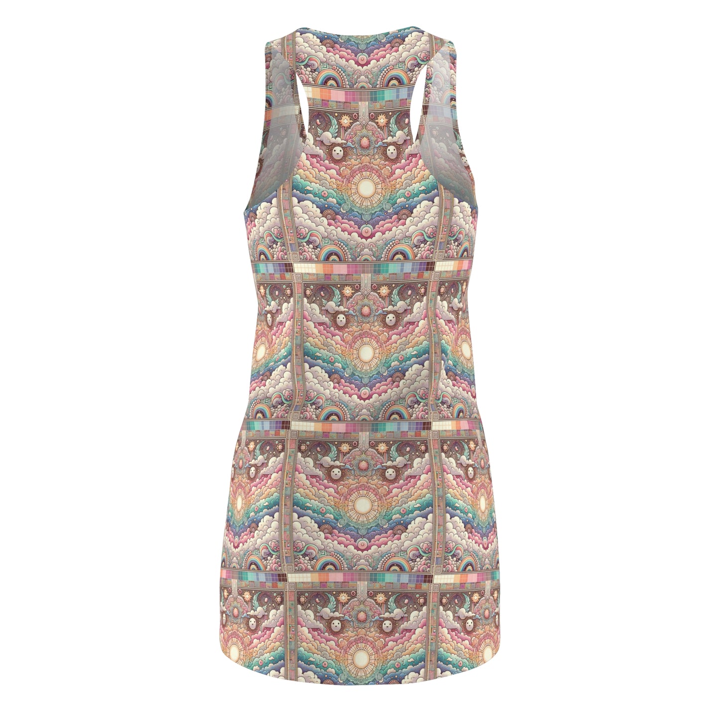 Digital Dreamland Whimsical and Nostalgic Streetwear With a Digital Twist Women's Cut & Sew Racerback Dress - 8404 Design-56
