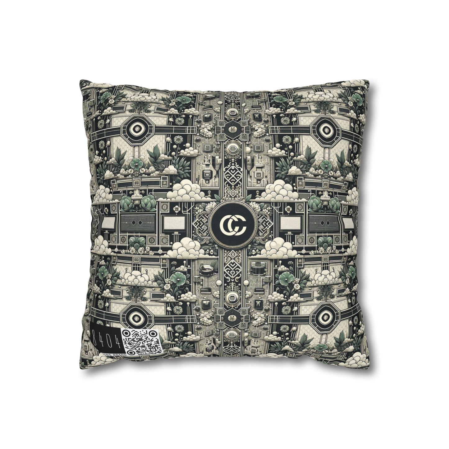 Cyber Garden Party Tech Garden Extravaganza Spun Polyester Square Pillowcase - 8404 Design-54