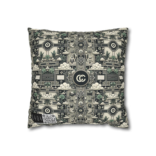 Cyber Garden Party Tech Garden Extravaganza Spun Polyester Square Pillowcase - 8404 Design-54