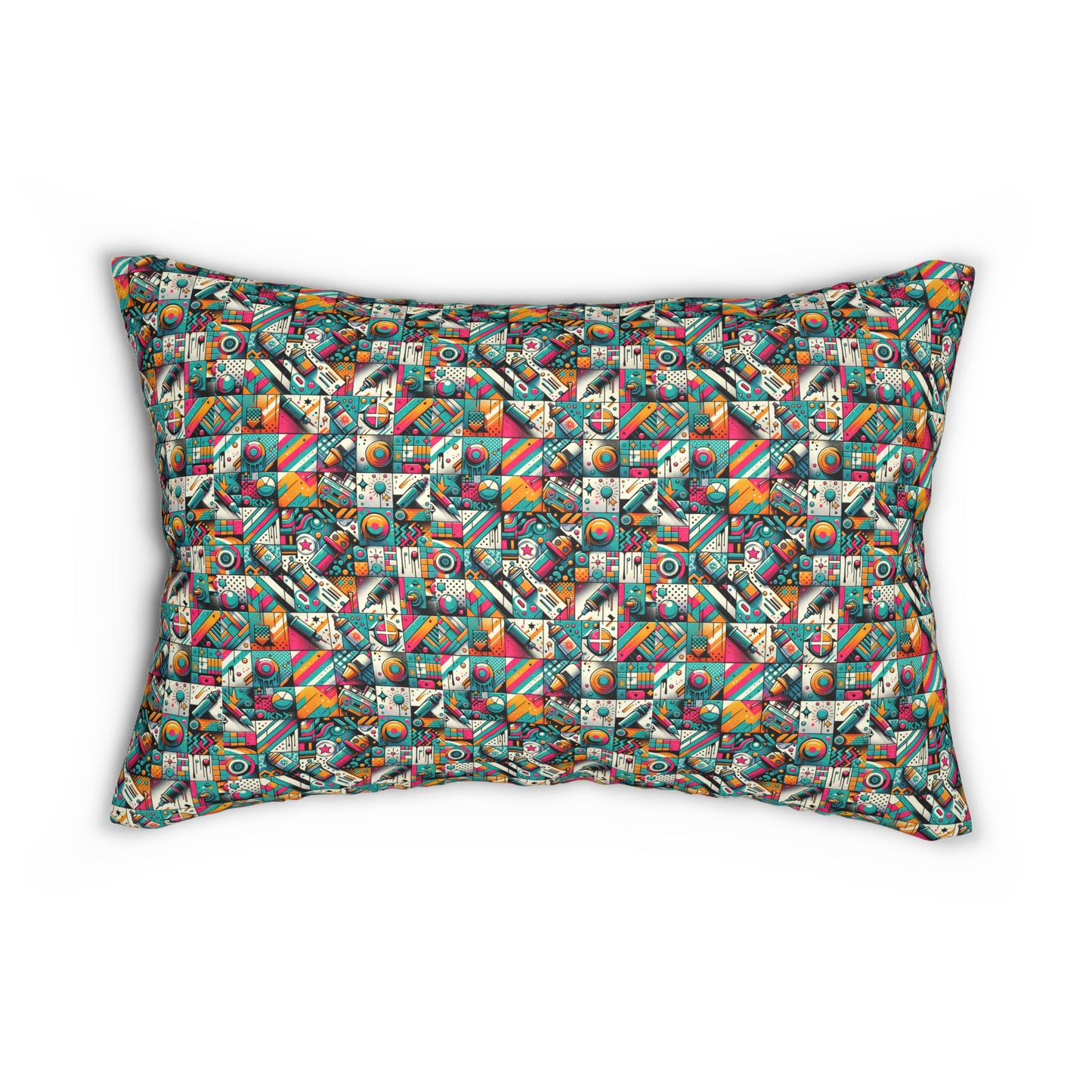 Graffiti Fusion Modern Street Art Fusion Spun Polyester Lumbar Pillow - 8404 Design-58 S