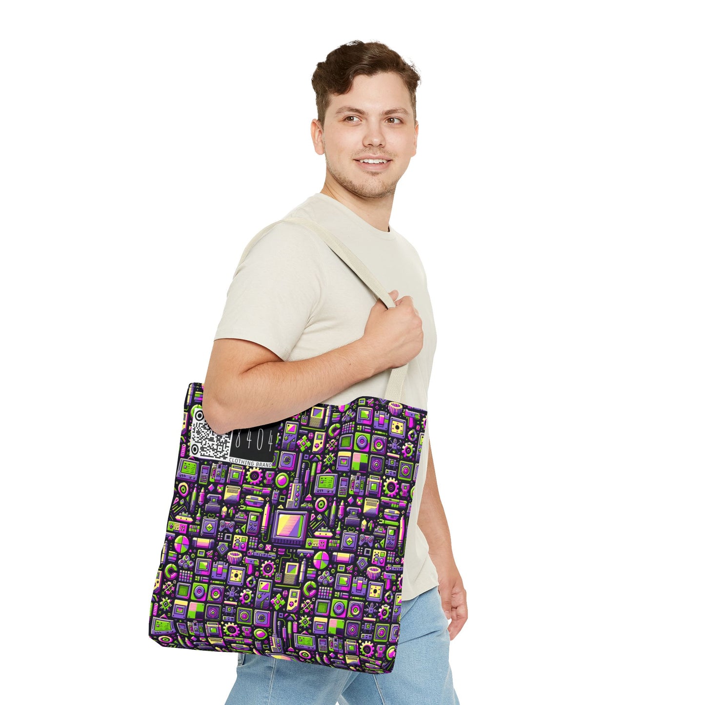 Digital Nostalgia Remix Modern Vintage Fusion Tote Bag - 8404 Design-67
