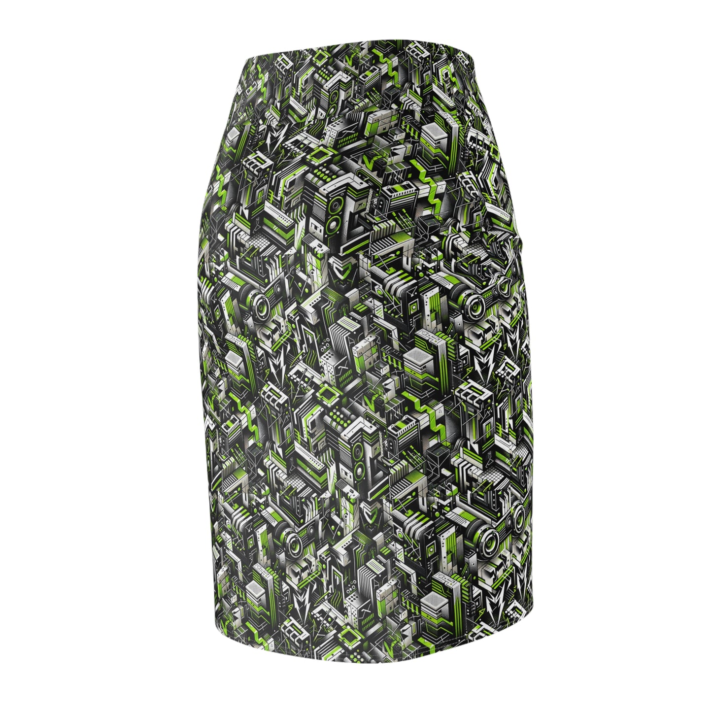 Graffiti Tech Fusion Bold Streetwear Fusion Women's Pencil Skirt - 8404 Design-53