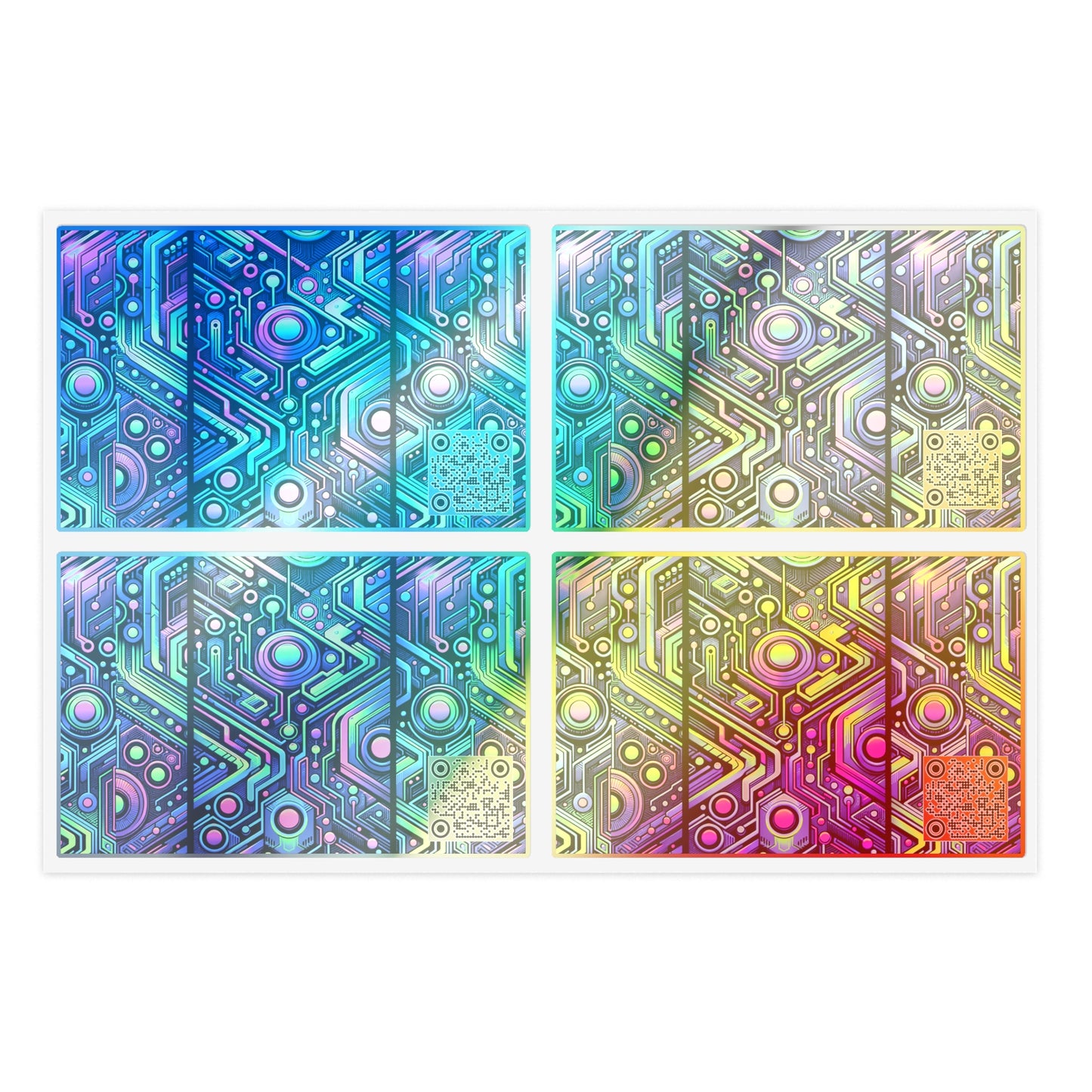 Tech-Infused Neon Tech-Forward Streetwear Sticker Sheets - 8404 Design-44
