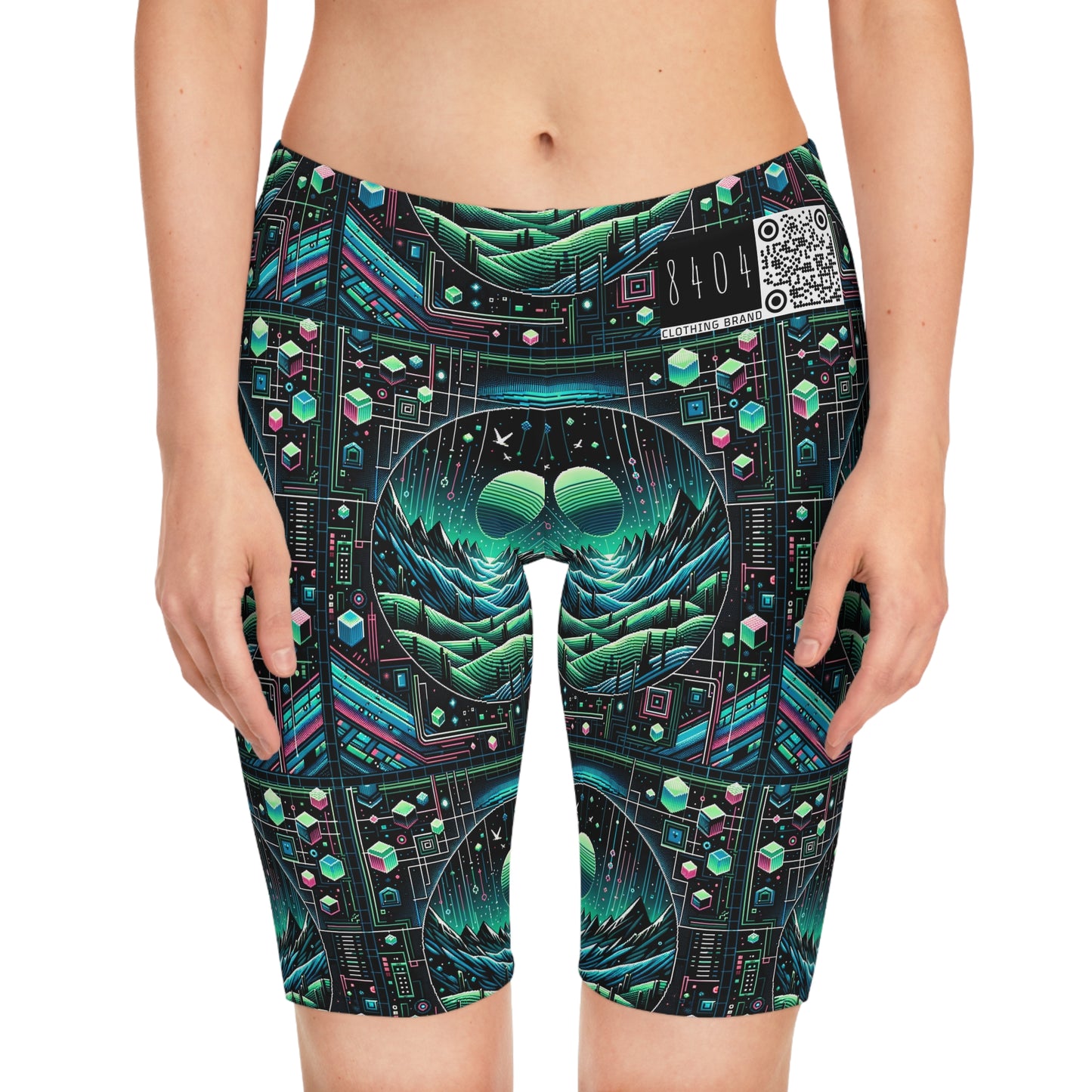 Digital Adventure Graphics Digital Explorer Women's Bike Shorts - 8404 Design-59