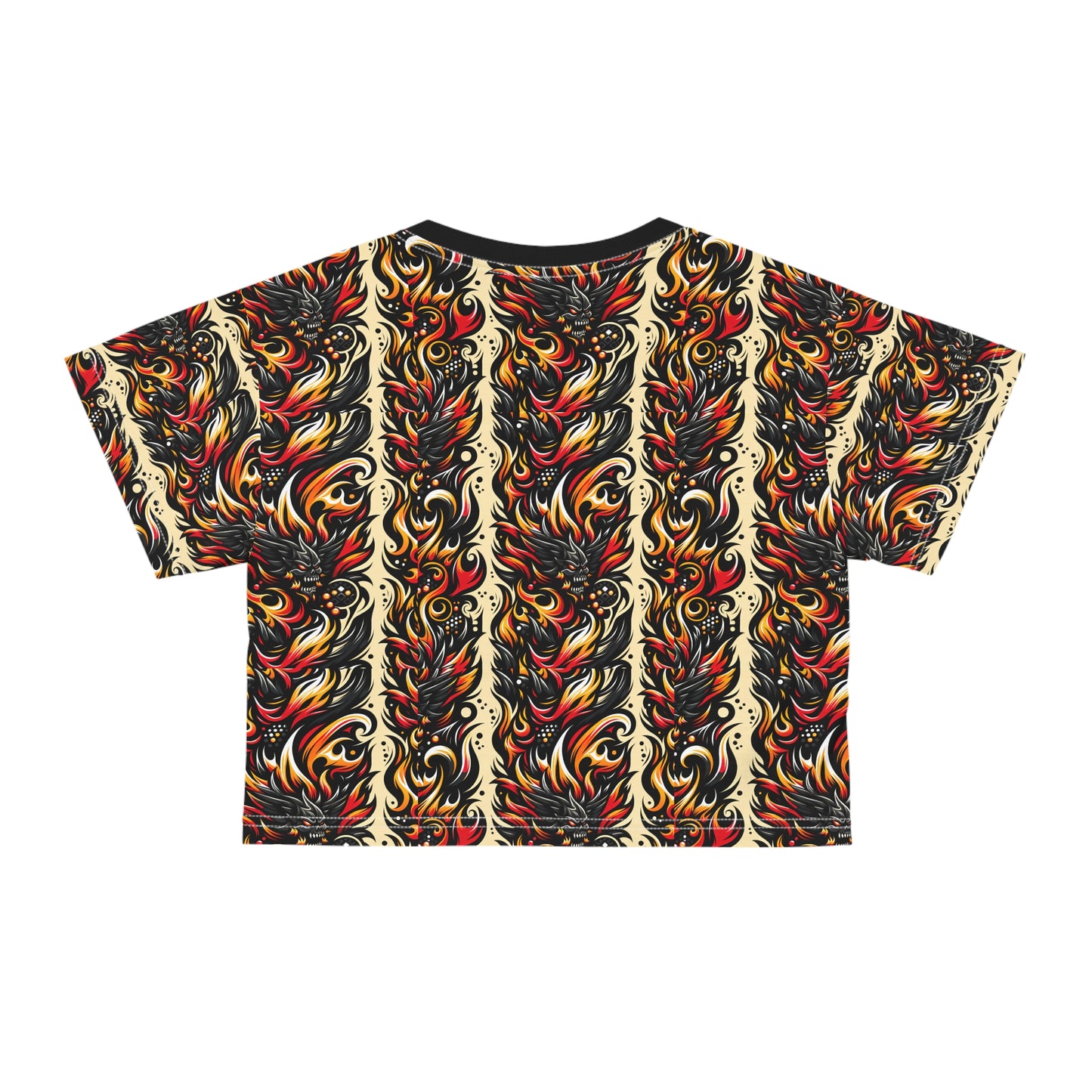 Flame Graphics Maximalist Streetwear Crop Tee - 8404 Design-65