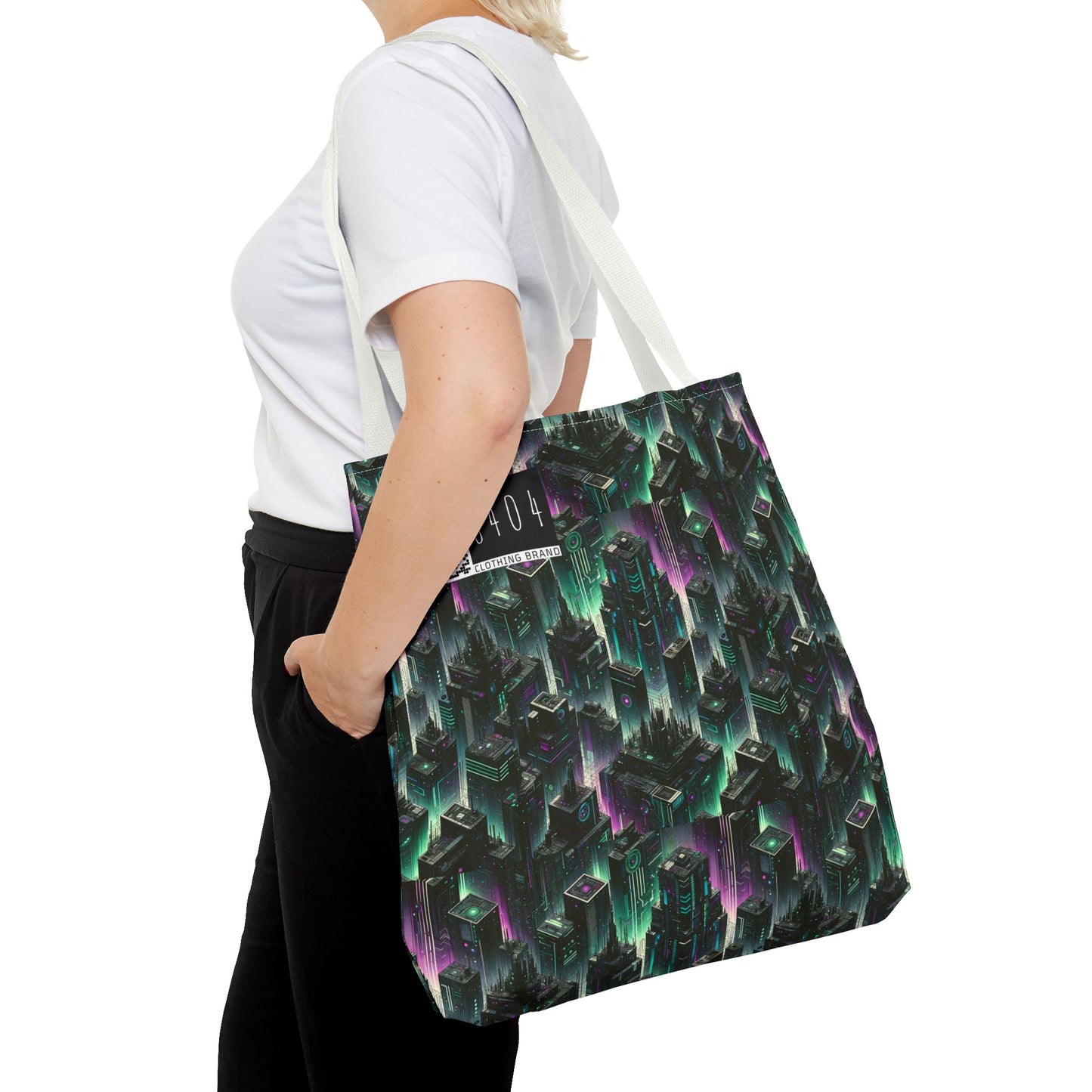Tech Noir Aesthetics Tech-Forward Urban Dystopia Tote Bag - 8404 Design-44