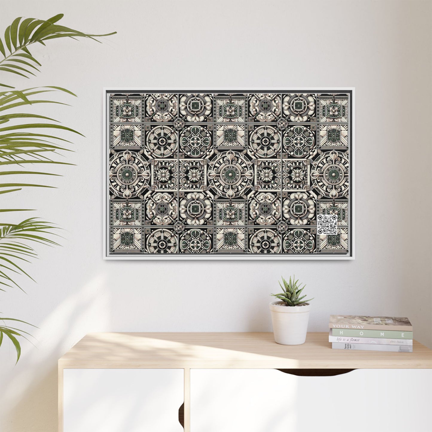 Cyber Garden Party Tech Garden Extravaganza Matte Canvas, Framed (multi-Color) - 8404 Design-45 A
