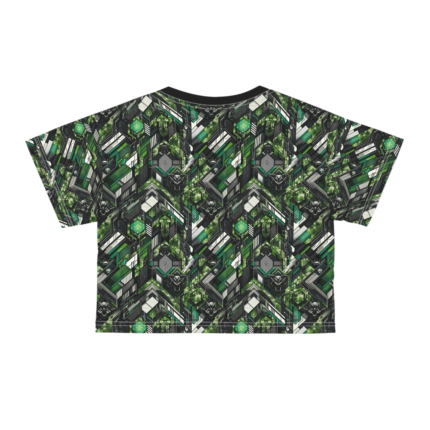 Tech Camo Fusion Tech-Forward Streetwear With a Futuristic Edge Crop Tee - 8404 Design-58