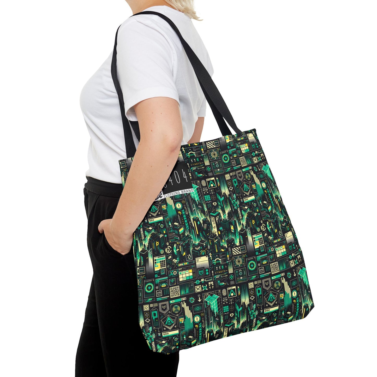 Digital Dystopia Tech Noir Tote Bag - 8404 Design-63