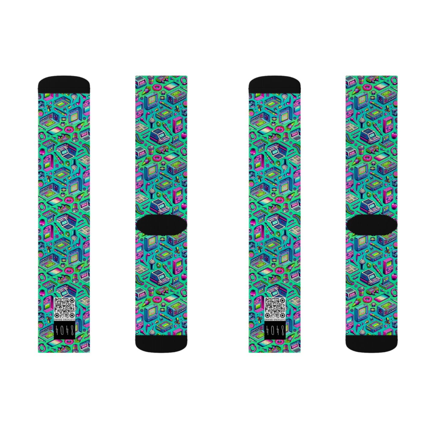 Y2k Revival Nostalgic Futurism Sublimation Socks - 8404 Design-48