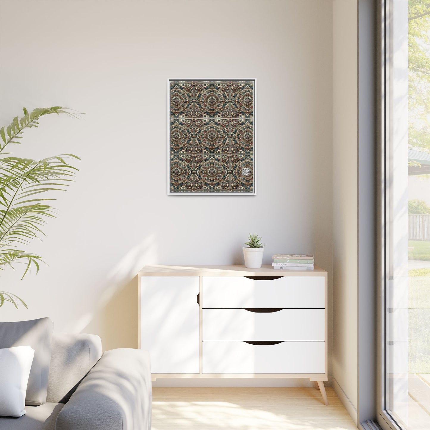 Urban Renaissance Historical Fusion With Street Edge Matte Canvas, Framed (multi-Color) - 8404 Design-57 A