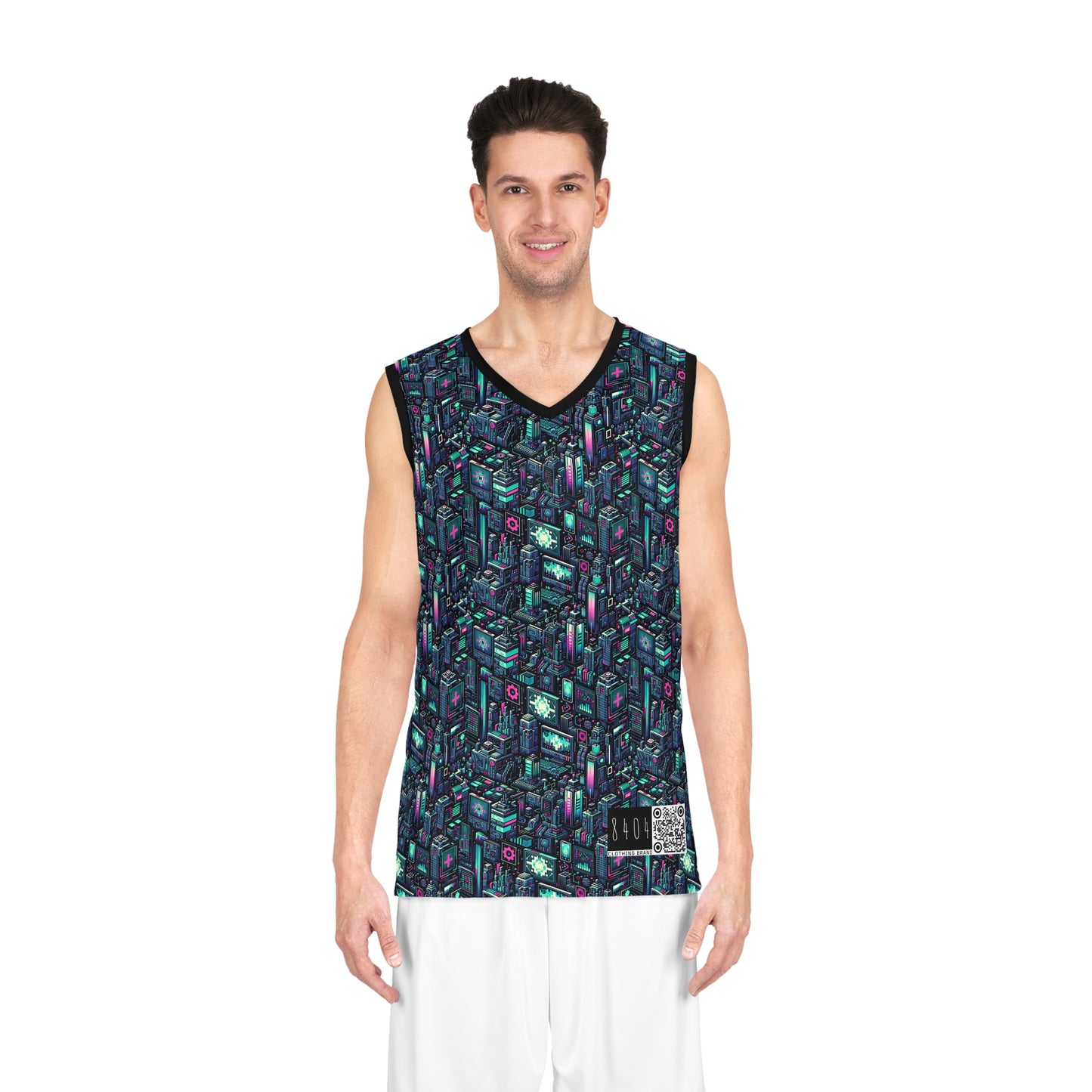 Digital Rebellion Tech-Inspired Streetwear Basketball Jersey - 8404 Design-58