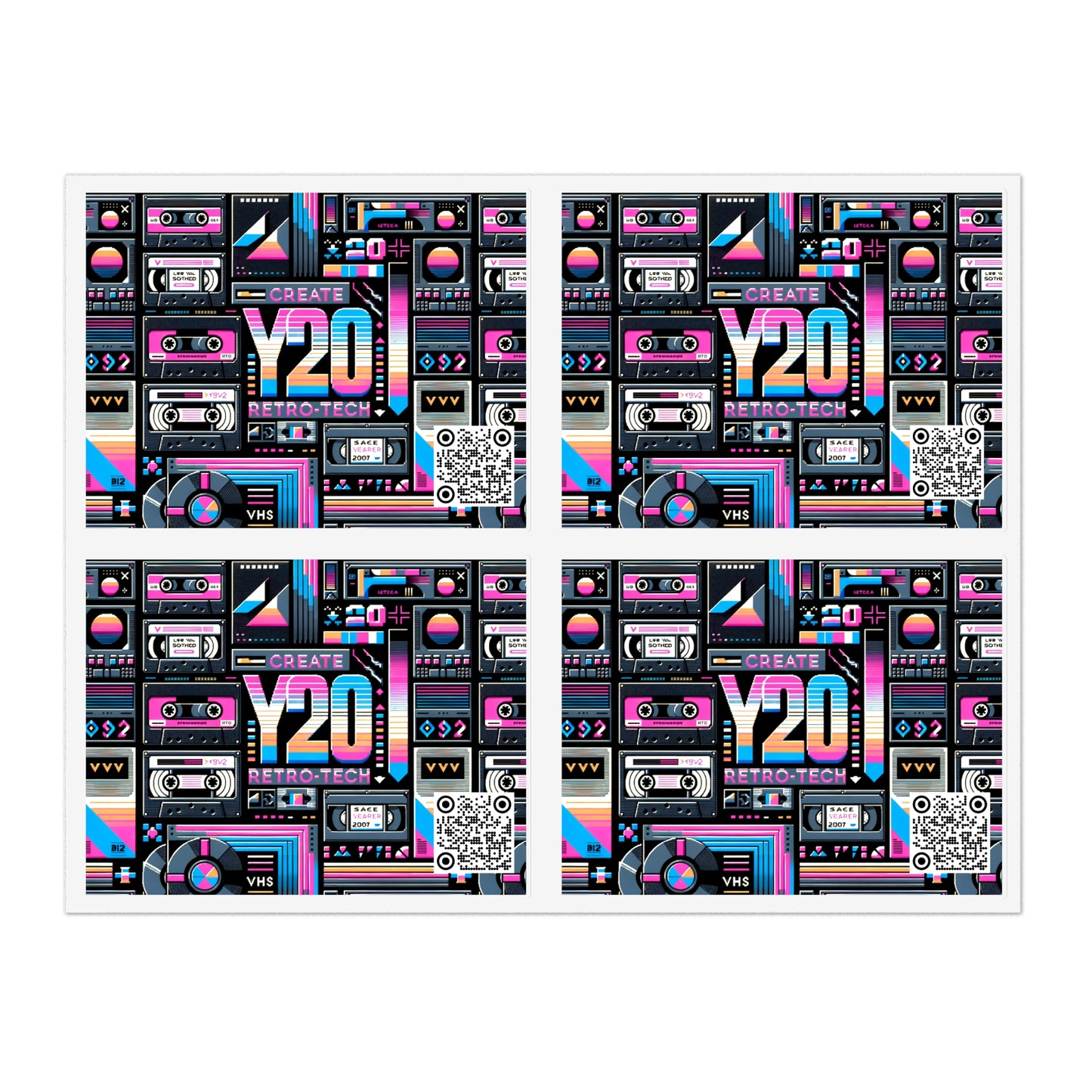 Digital Nostalgia Tech-Inspired Retro Fusion Sticker Sheets - 8404 Design-65