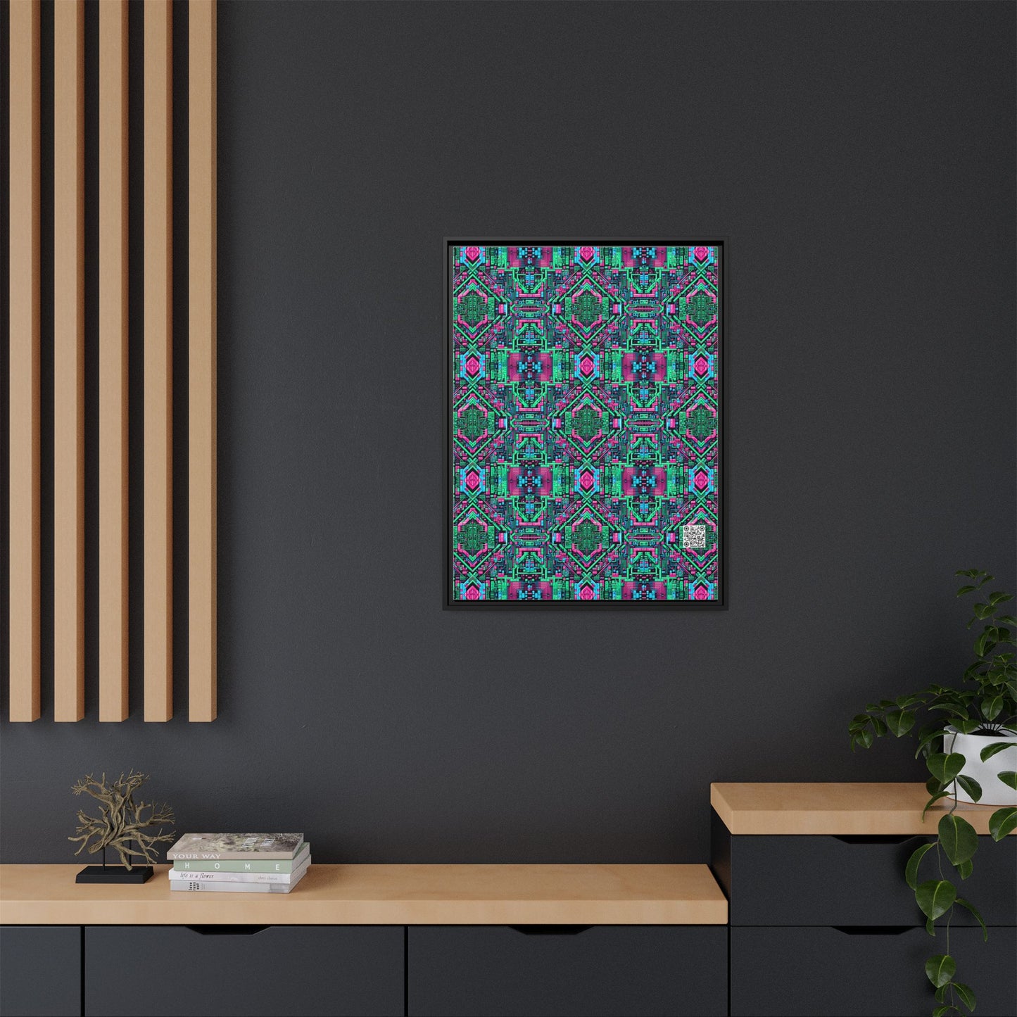 Digital Glitch Vibes Tech-Inspired Streetwear Matte Canvas, Framed (multi-Color) - 8404 Design-71 A