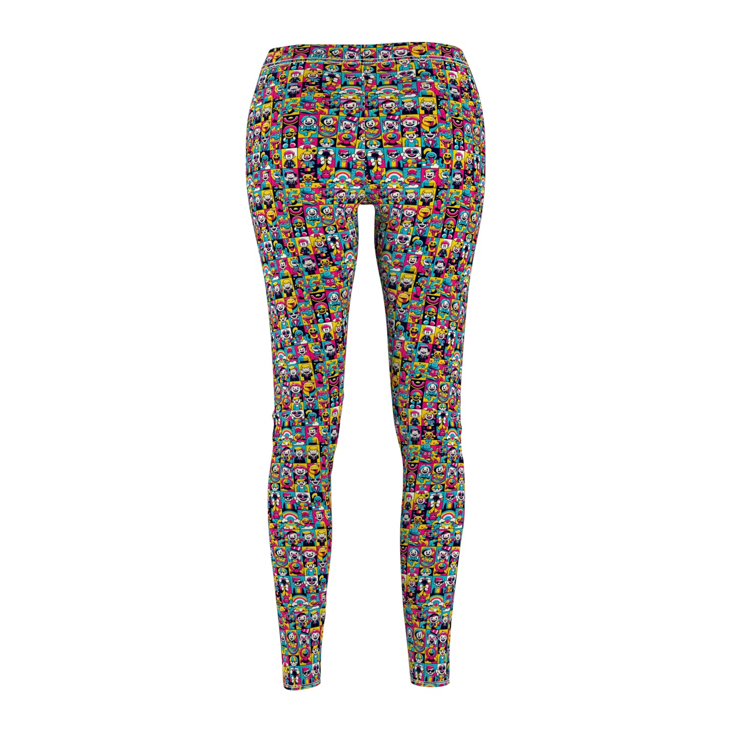Neon Pop Playful Pop Culture Mashup Women's Cut & Sew Casual Leggings - 8404 Design-60