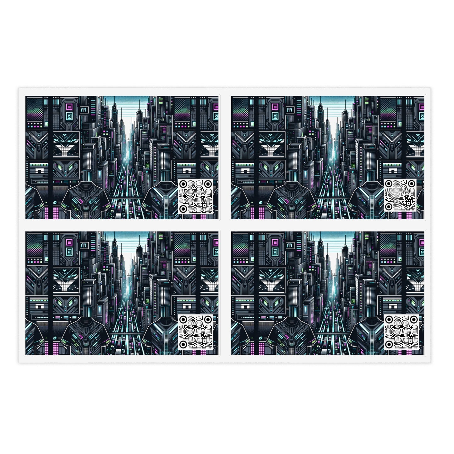 Tech Noir Aesthetics Sleek Tech Streetwear Sticker Sheets - 8404 Design-43