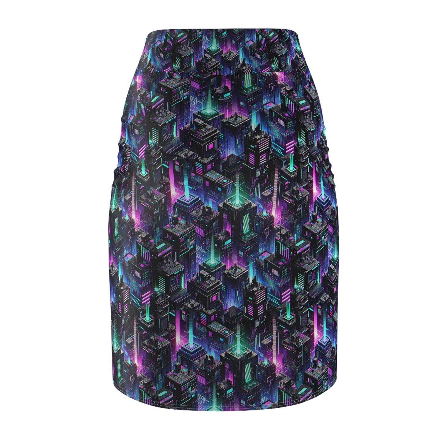 Tech Noir Graphics Futuristic Tech Aesthetics Women's Pencil Skirt - 8404 Design-55