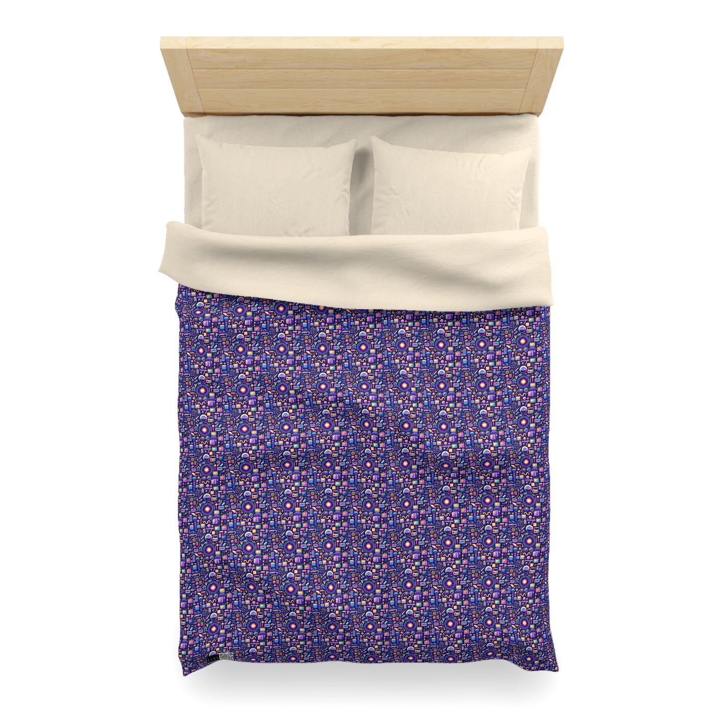 Digital Nostalgia Modern Retro Fusion Microfiber Duvet Cover - 8404 Design-64