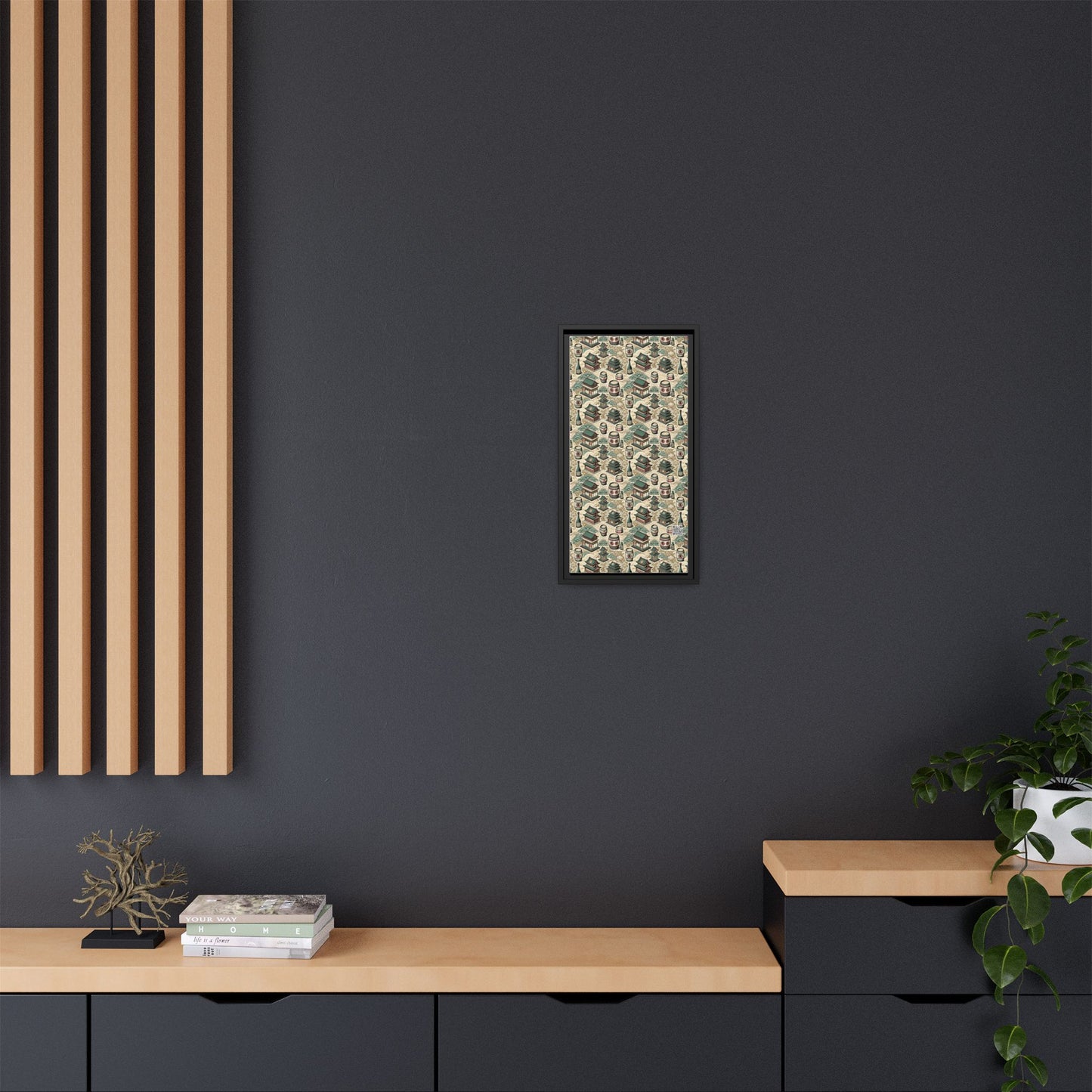 Cultural Artisanal Fusion Contemporary Cultural Elegance Matte Canvas, Framed (multi-Color) - 8404 Design-68 B