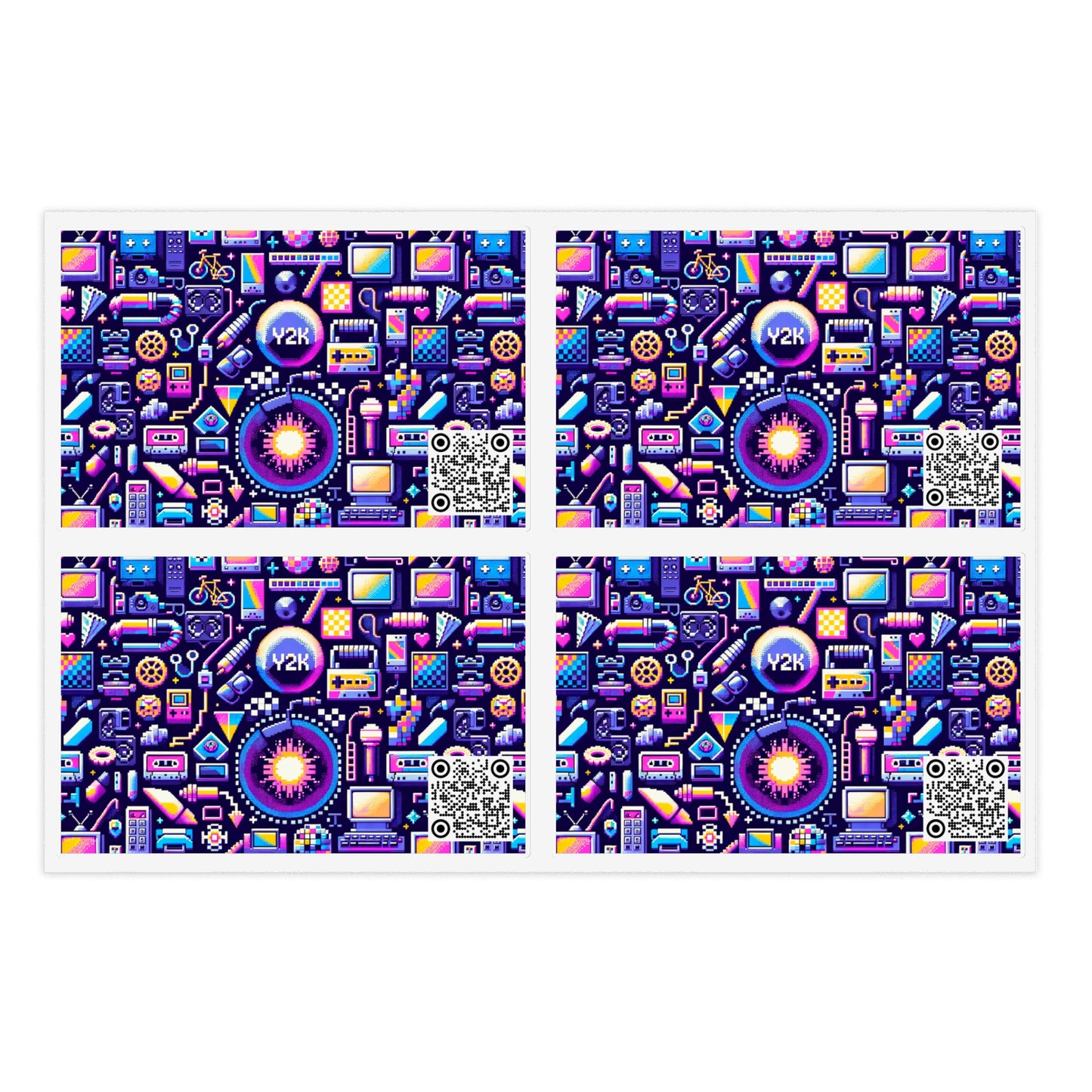 Digital Nostalgia Modern Retro Fusion Sticker Sheets - 8404 Design-64