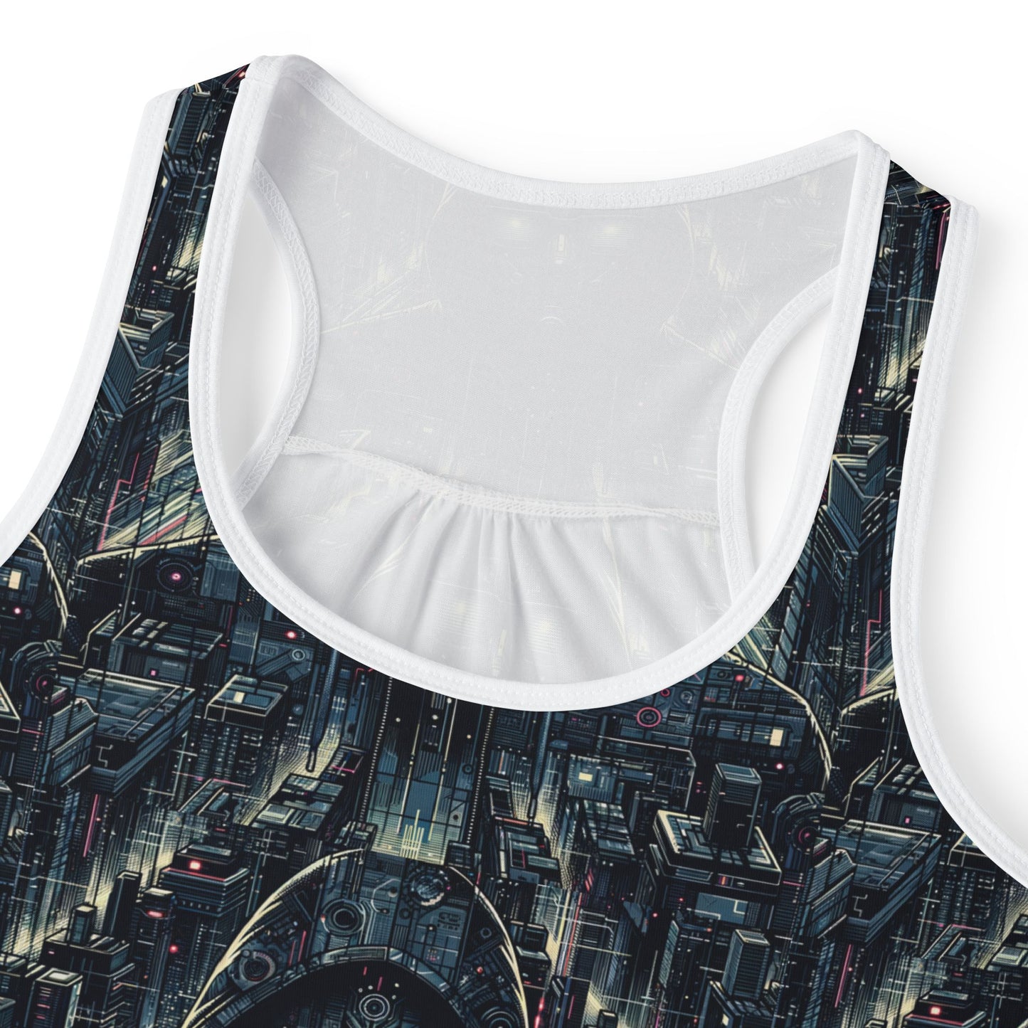 Tech Noir Aesthetics Sleek Tech Streetwear Women's Tank Top - 8404 Design-56