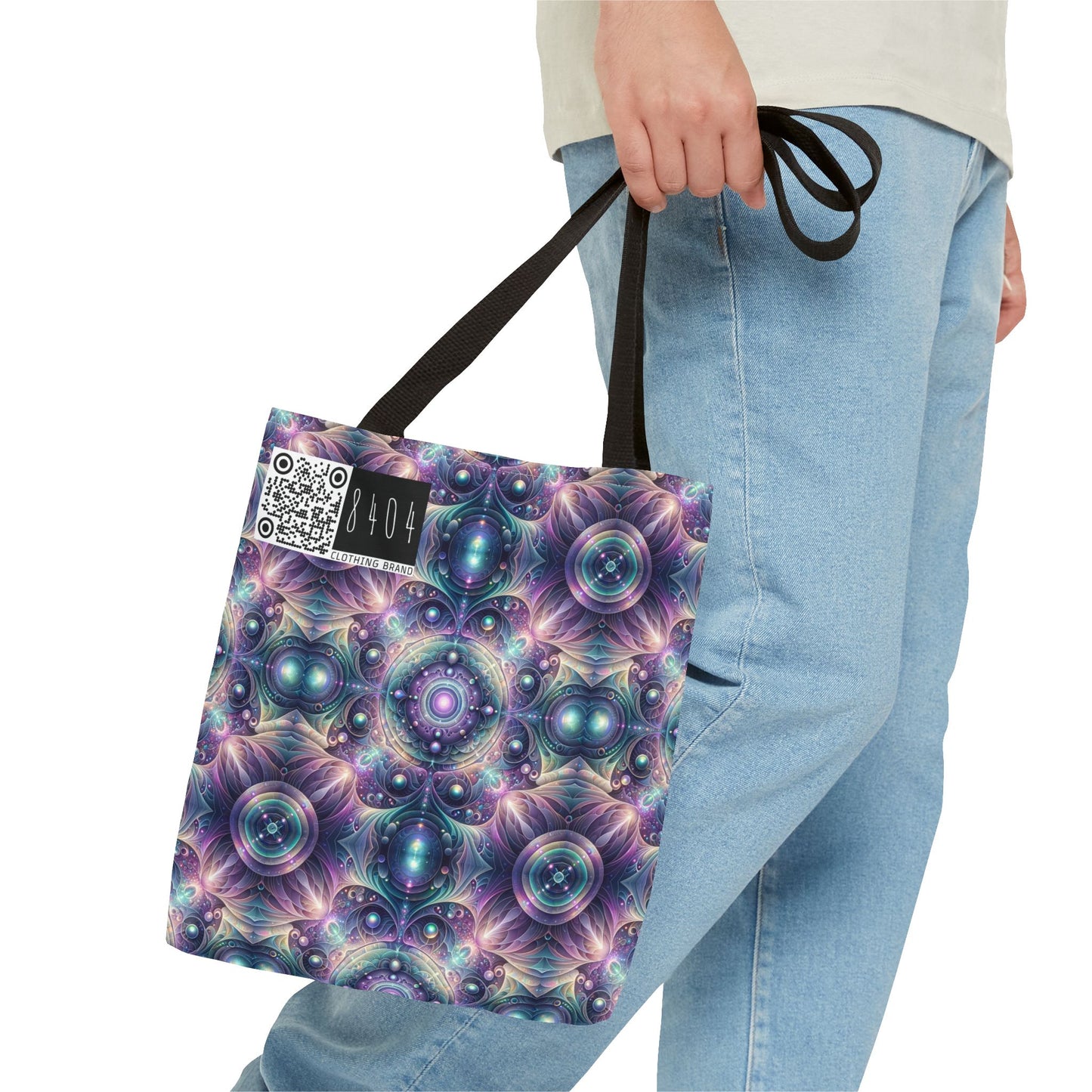 Iridescent Tech Fusion Tech-Forward Streetwear Tote Bag - 8404 Design-61