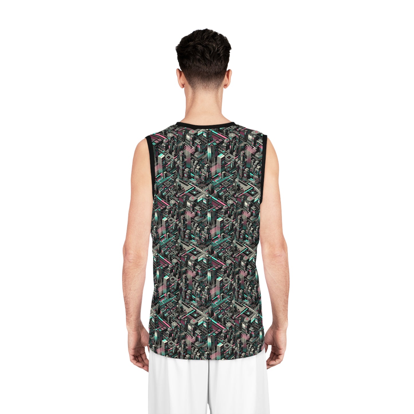 Digital Dreamland Tech-Inspired Streetwear Basketball Jersey - 8404 Design-51