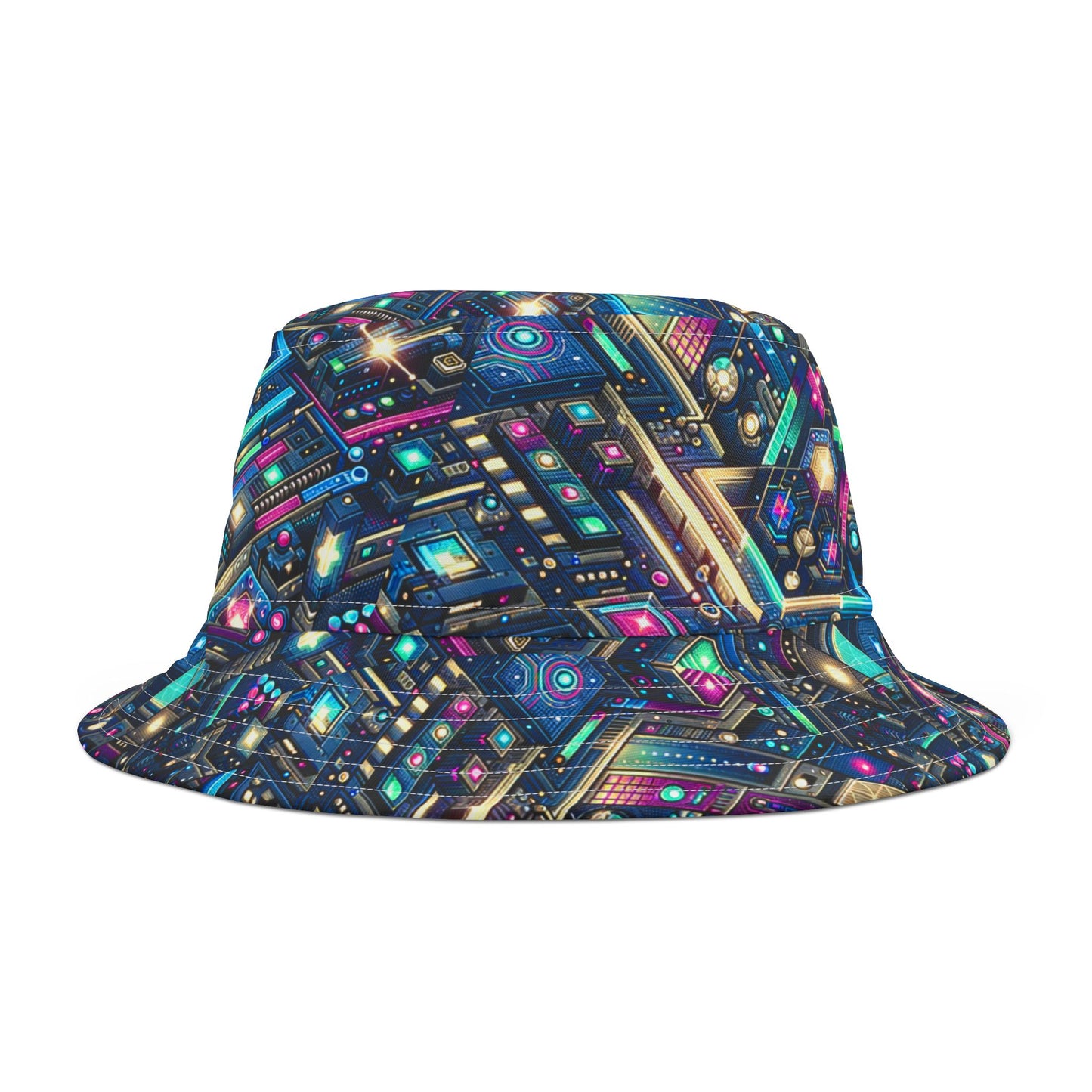 Digital Renaissance Tech-Forward Maximalism Bucket Hat - 8404 Design-50