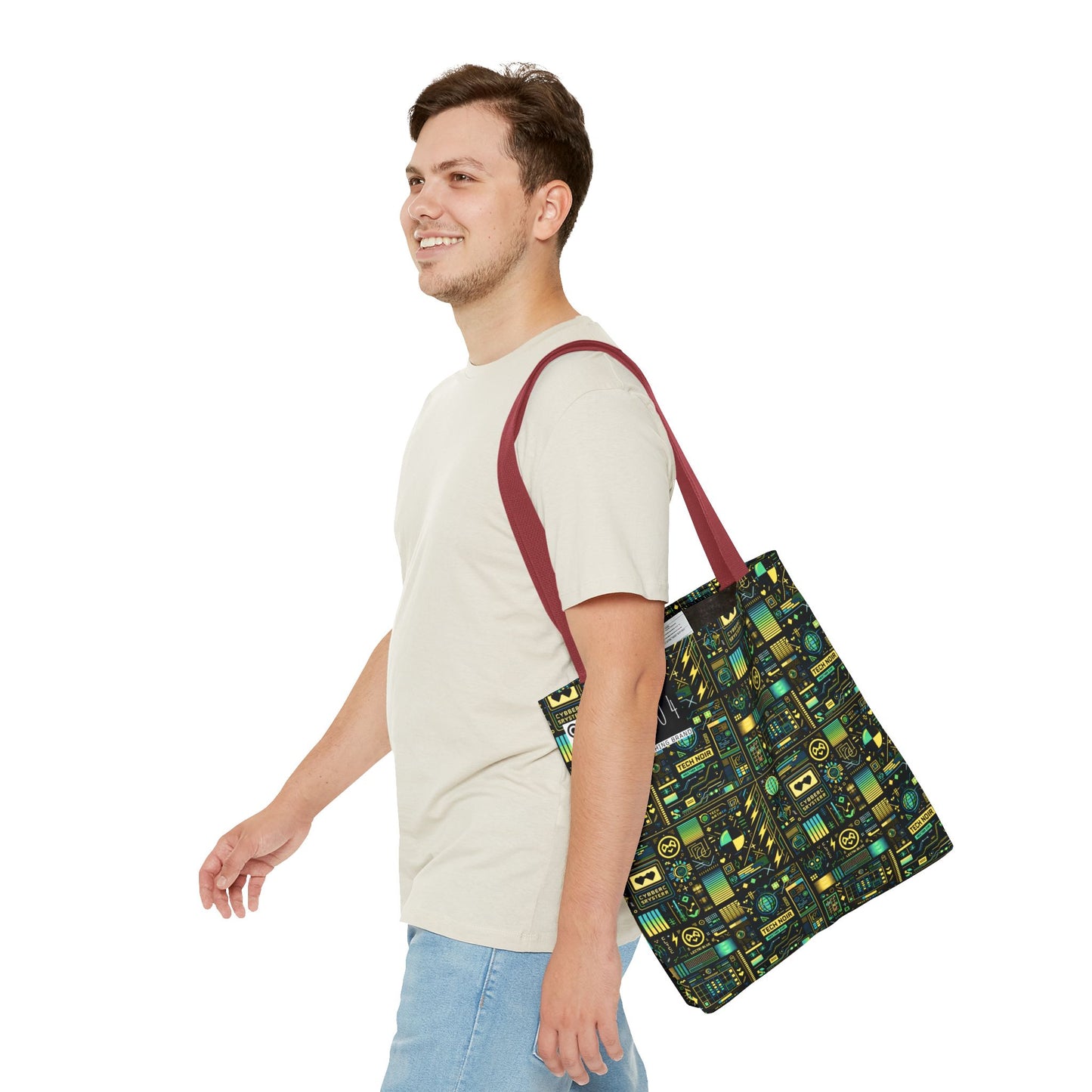 Digital Dystopia Tech Noir Tote Bag - 8404 Design-57