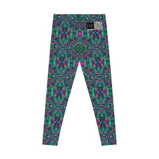 Digital Glitch Vibes Tech-Inspired Streetwear Stretch Leggings - 8404 Design-71