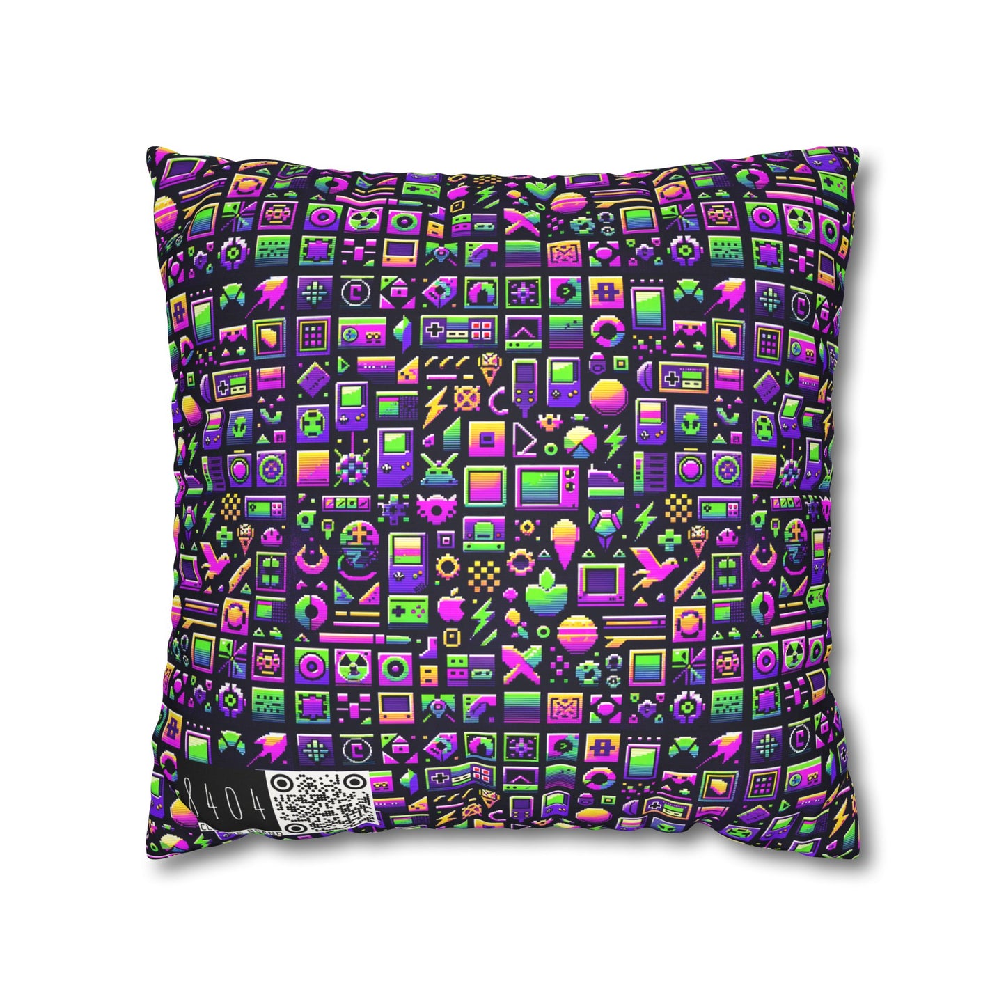 Digital Nostalgia Remix Modern Vintage Fusion Faux Suede Square Pillowcase - 8404 Design-49