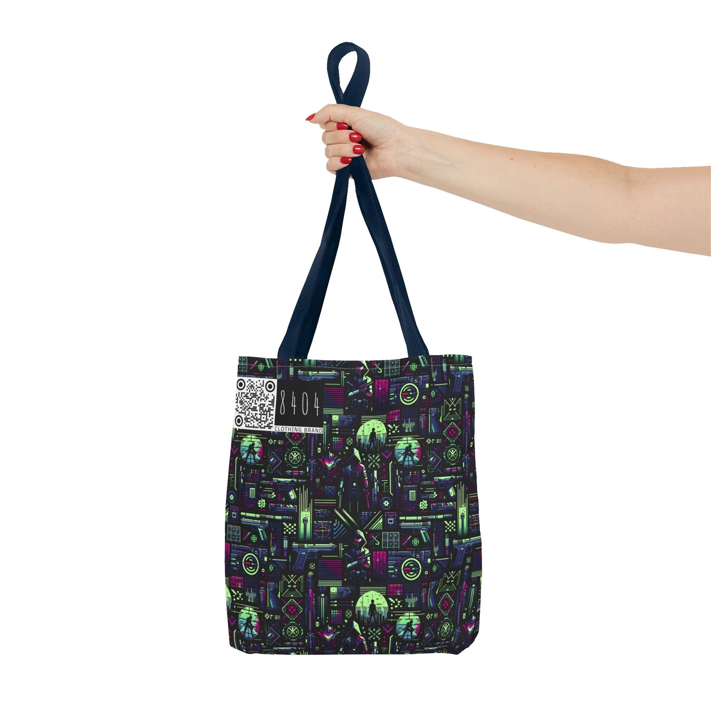 Tech Noir Futuristic Cyberpunk Tote Bag - 8404 Design-63