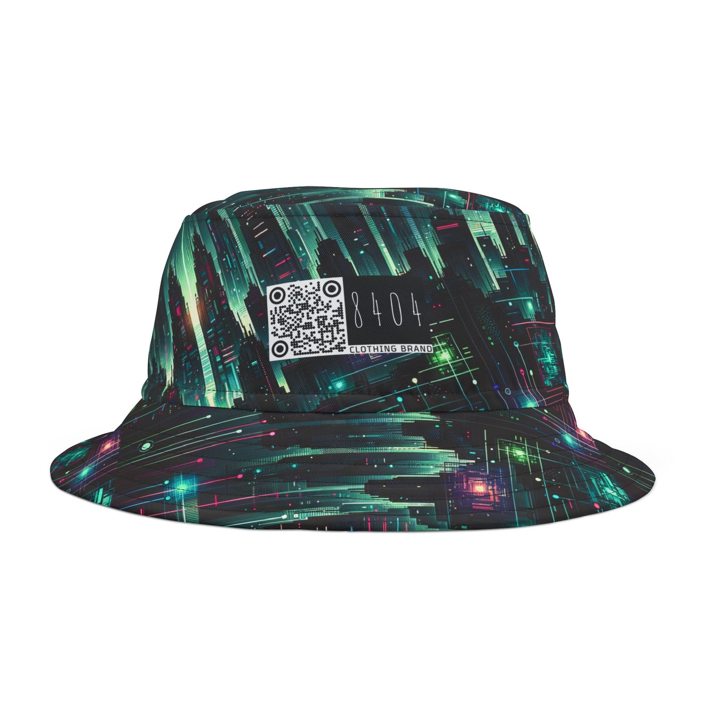 Tech Noir Graphics Cyberpunk Tech Aesthetic Bucket Hat - 8404 Design-69