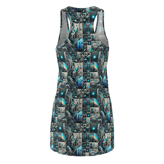 Tech-Infused Futurism Sleek Tech Edge Women's Cut & Sew Racerback Dress - 8404 Design-48