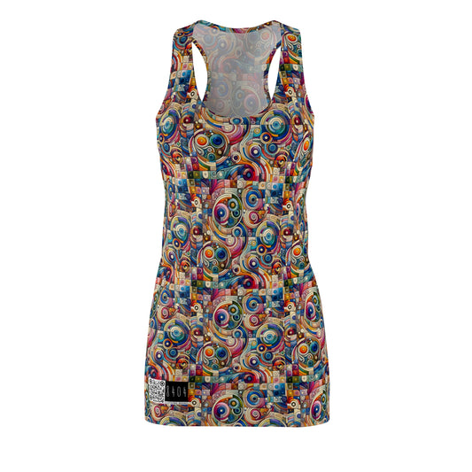 Digital Artistic Expression Artistic Streetwear Women's Cut & Sew Racerback Dress - 8404 Design-49