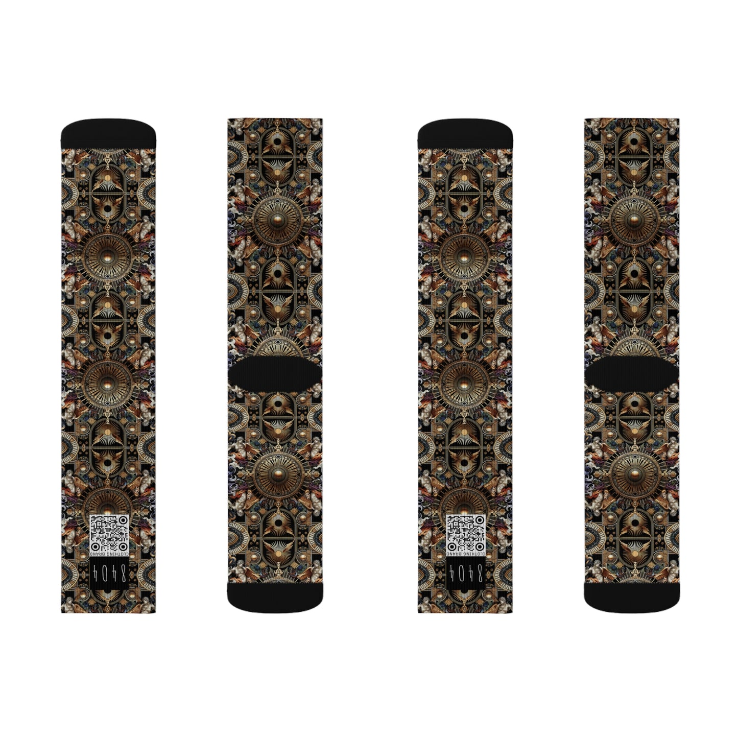 Digital Renaissance Luxurious Streetwear Inspired By Classical Art With a Modern Twist Sublimation Socks - 8404 Design-55