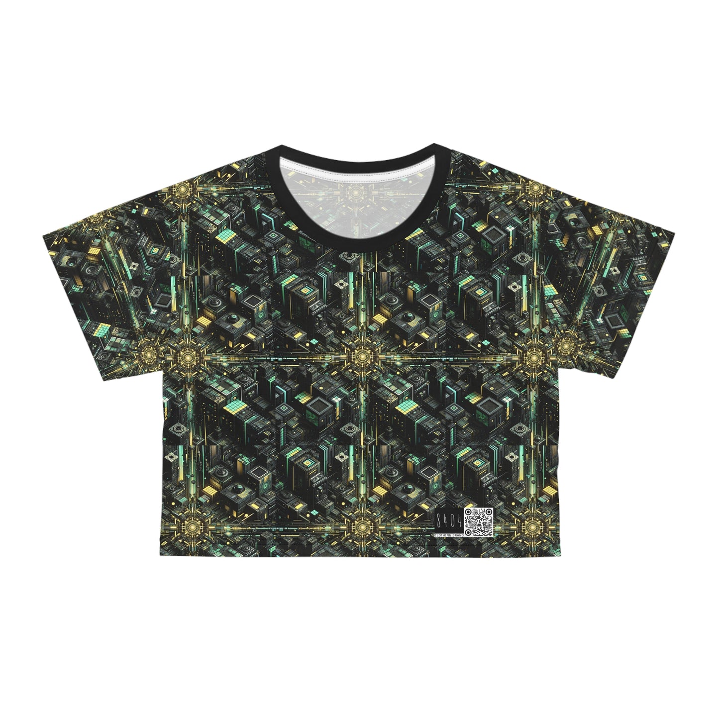 Tech Noir Graphics Tech-Inspired Streetwear Crop Tee - 8404 Design-66