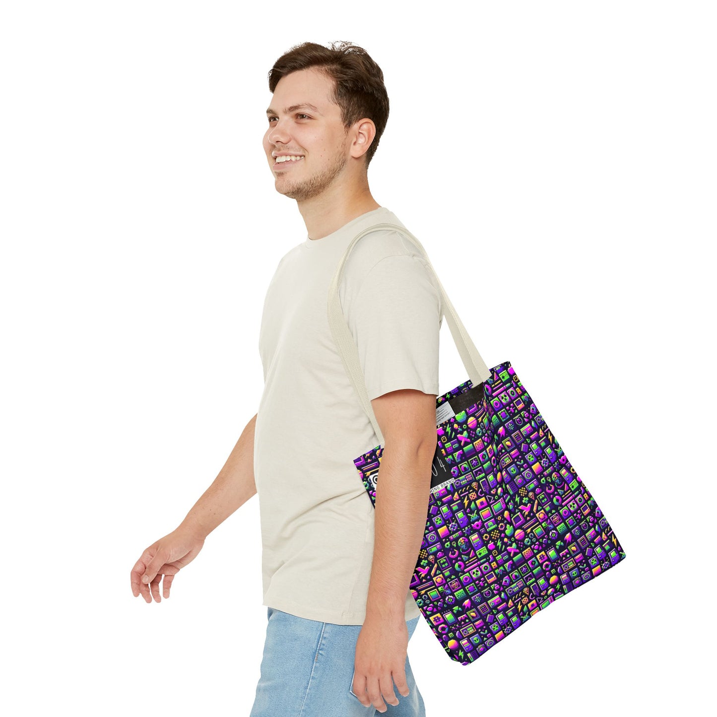 Digital Nostalgia Remix Modern Vintage Fusion Tote Bag - 8404 Design-49