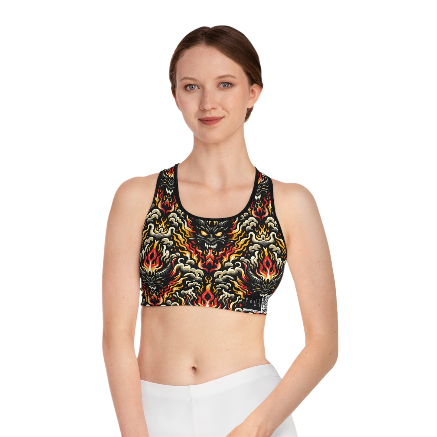 Flame Graphics Maximalist Streetwear Sports Bra - 8404 Design-59
