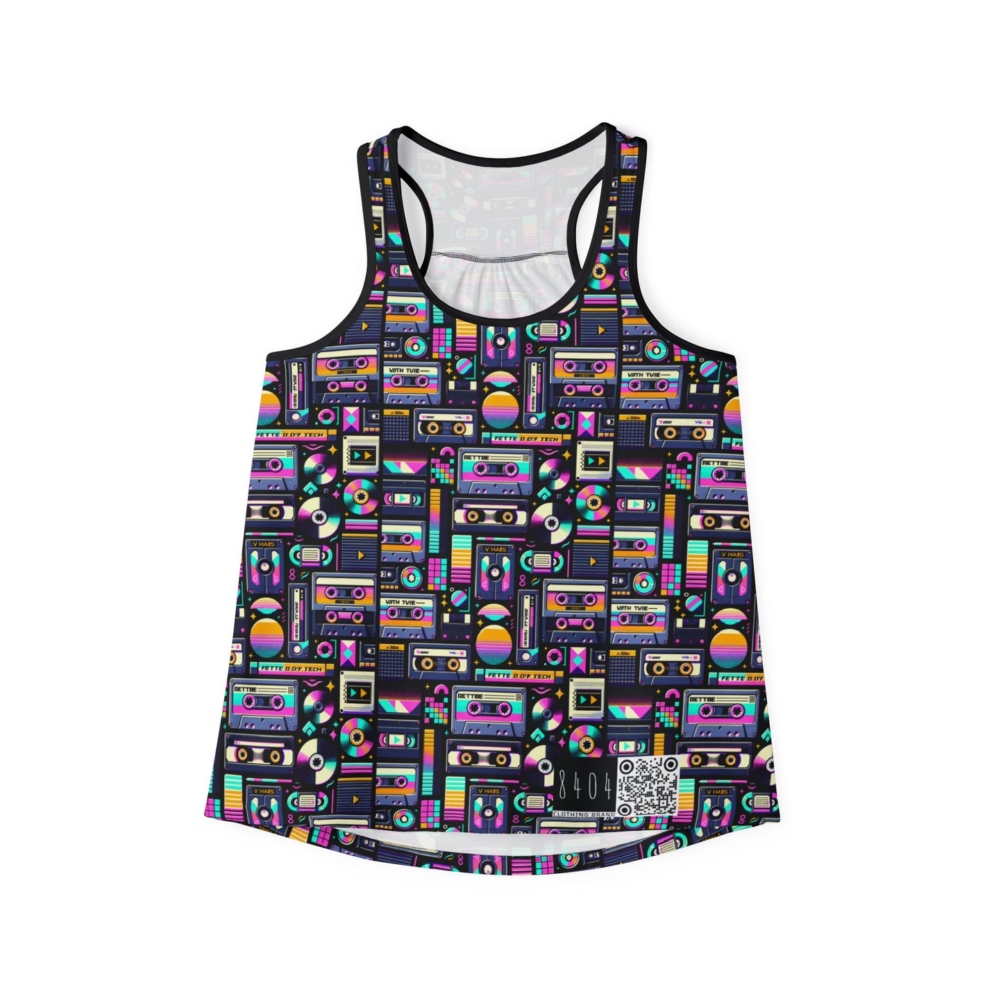 Digital Nostalgia Tech-Inspired Retro Fusion Women's Tank Top - 8404 Design-48