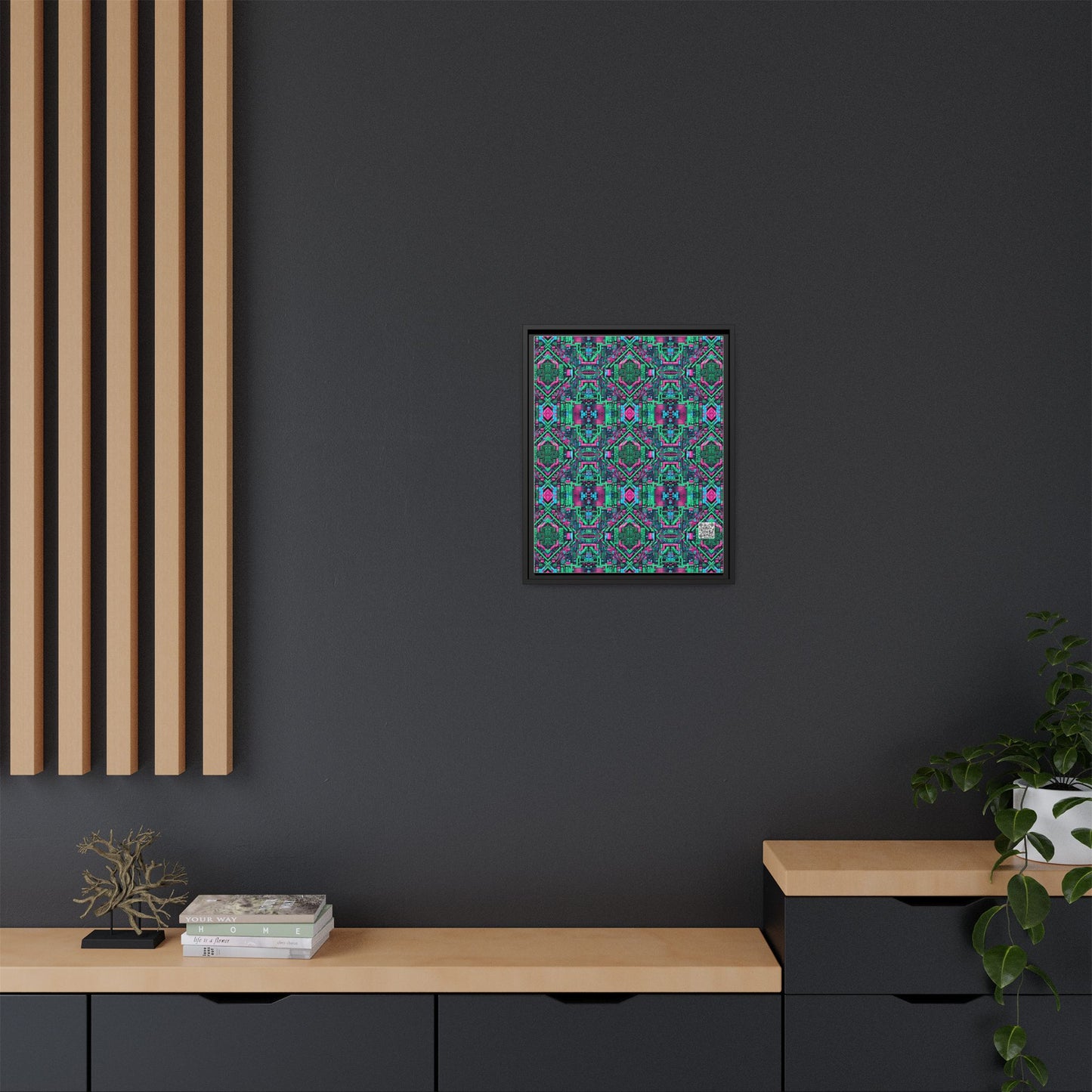 Digital Glitch Vibes Tech-Inspired Streetwear Matte Canvas, Framed (multi-Color) - 8404 Design-71 A